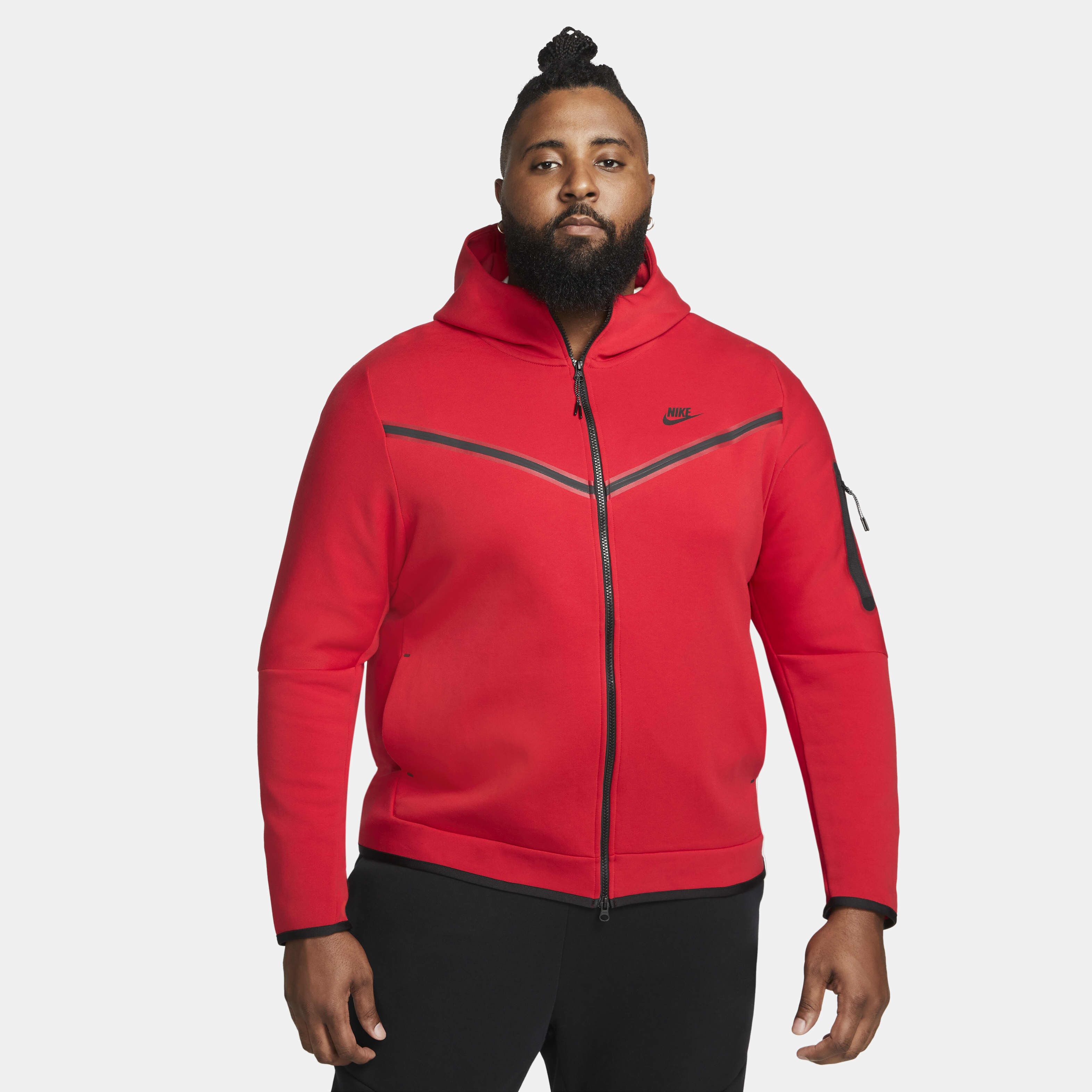Buy Nike Sportswear Tech Fleece Men s Full Zip Hoodie University Red Black Nike Saudi Official