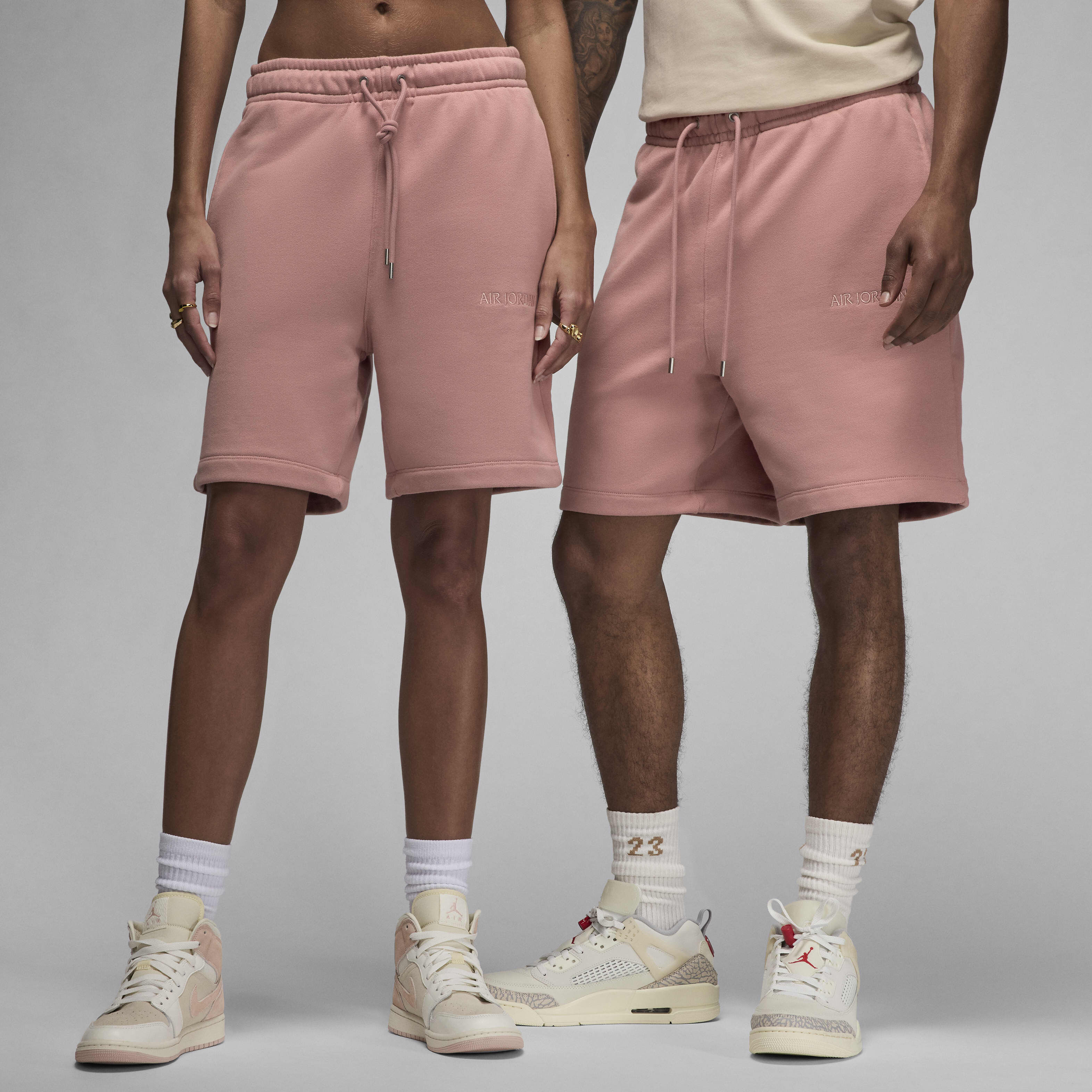 Buy Air Jordan Wordmark Men s Fleece Shorts Rust Pink Nike Saudi Official