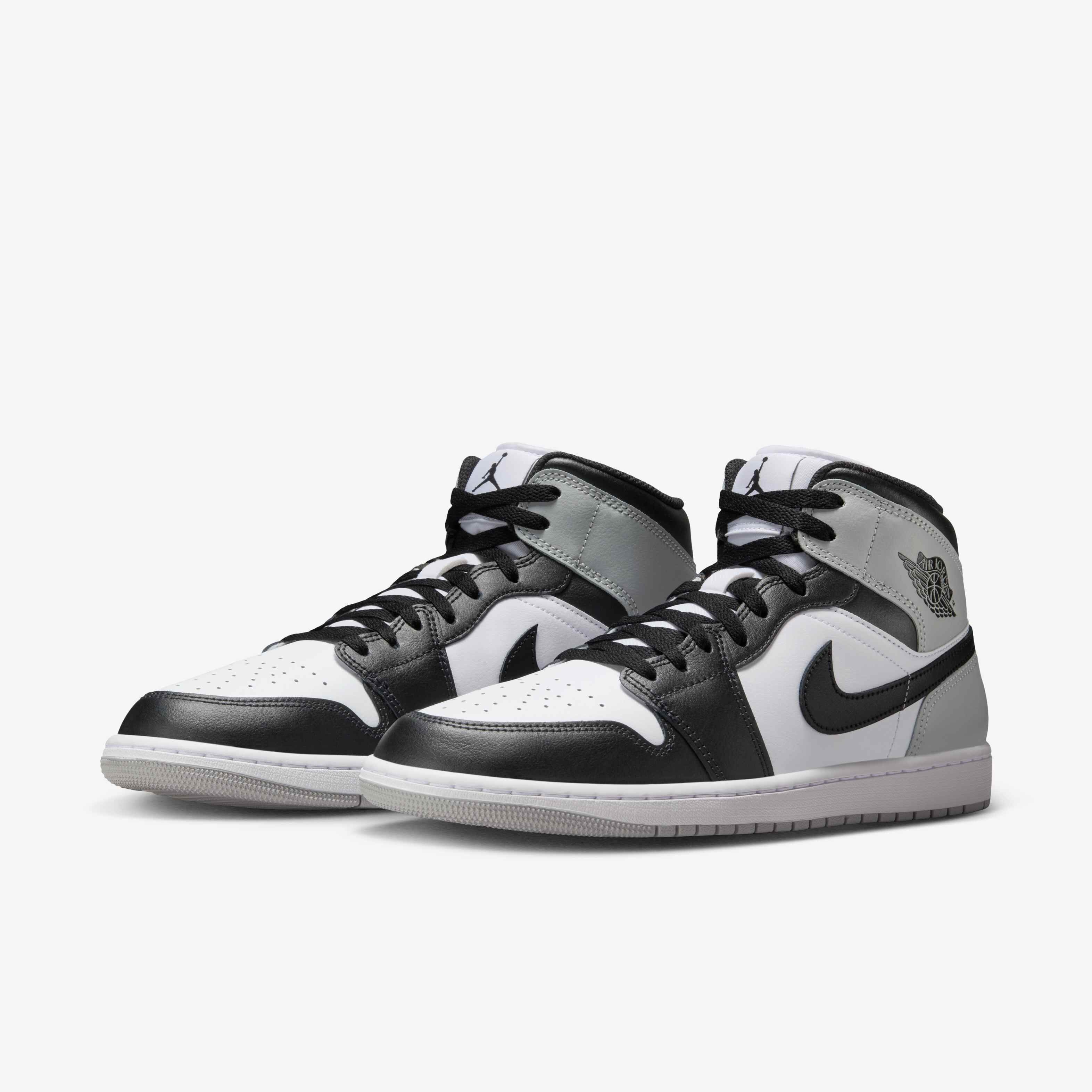 Buy Air Jordan 1 Mid Men's Shoes - White/Light Smoke Grey/Black