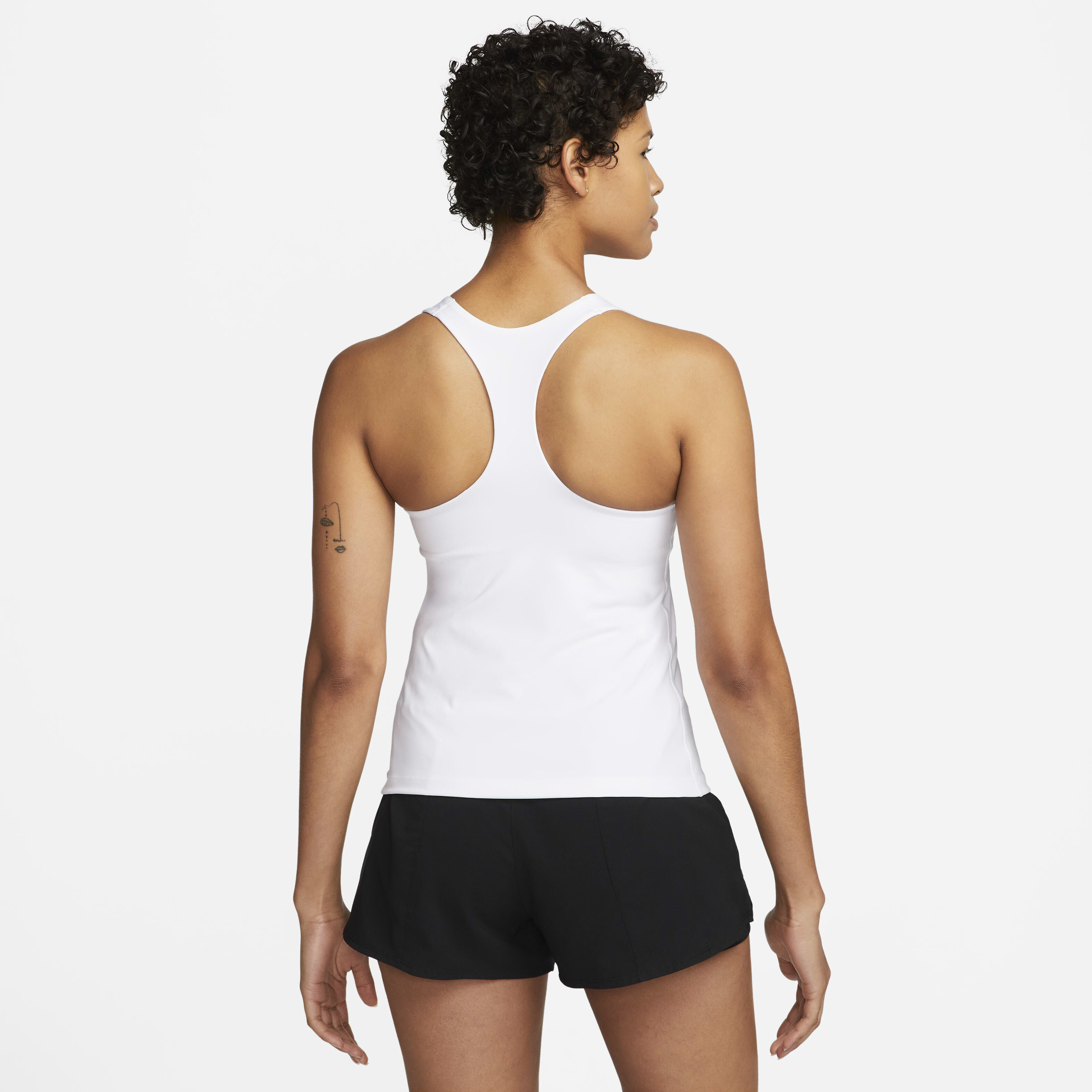 Buy Nike Swoosh Women s Medium support Padded Sports Bra Tank White Stone Mauve Black Nike Saudi Official