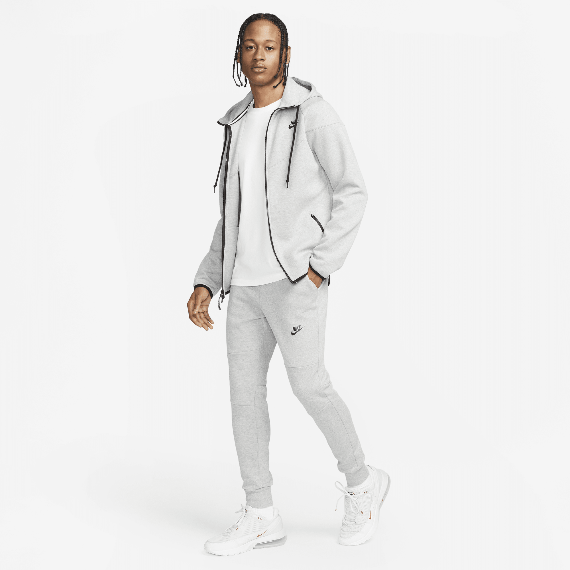 Grey and white nike tech fleece new arrivals