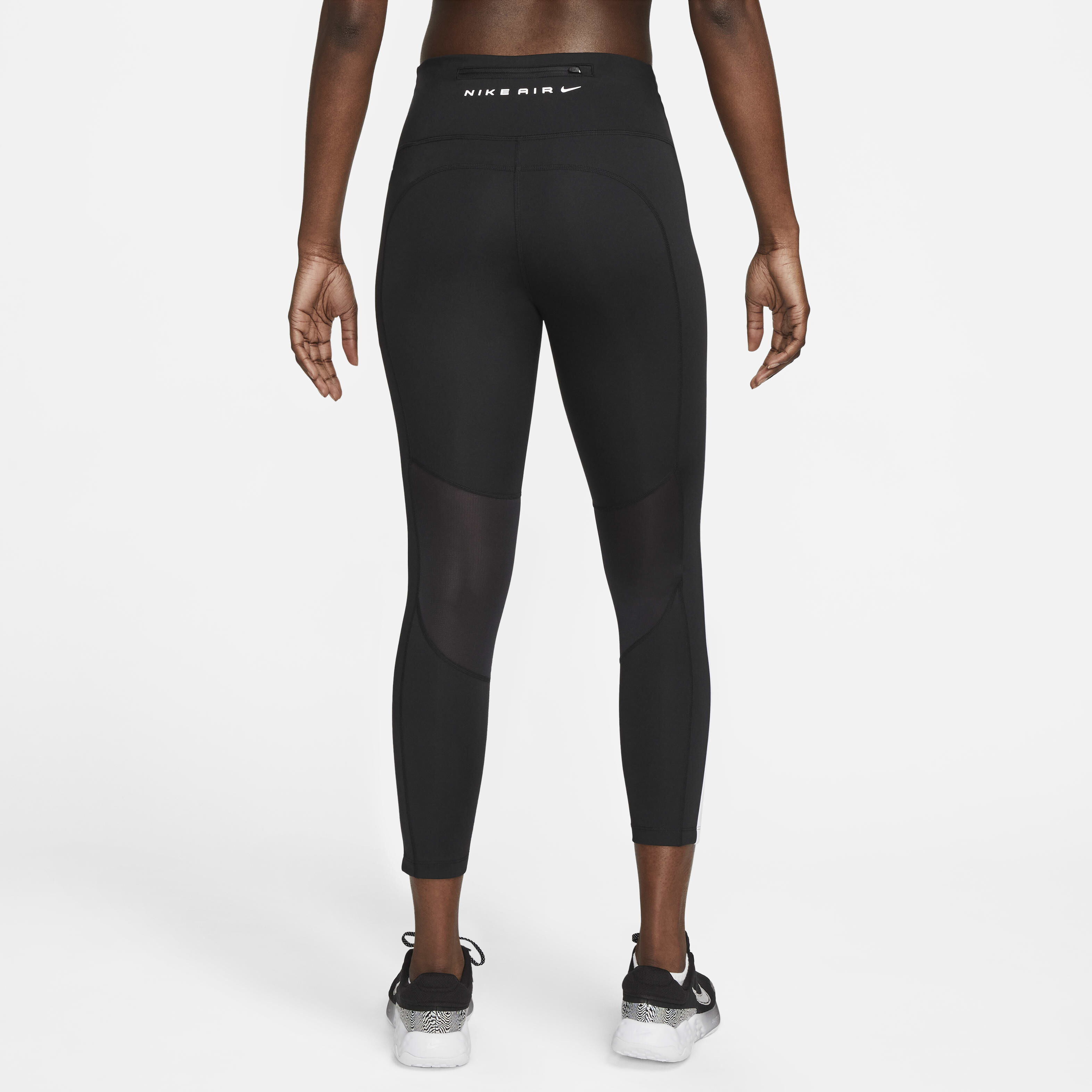 Buy Nike Air Fast Women s Mid Rise 7 8 Running Leggings with Pockets Black Black White Nike Saudi Official