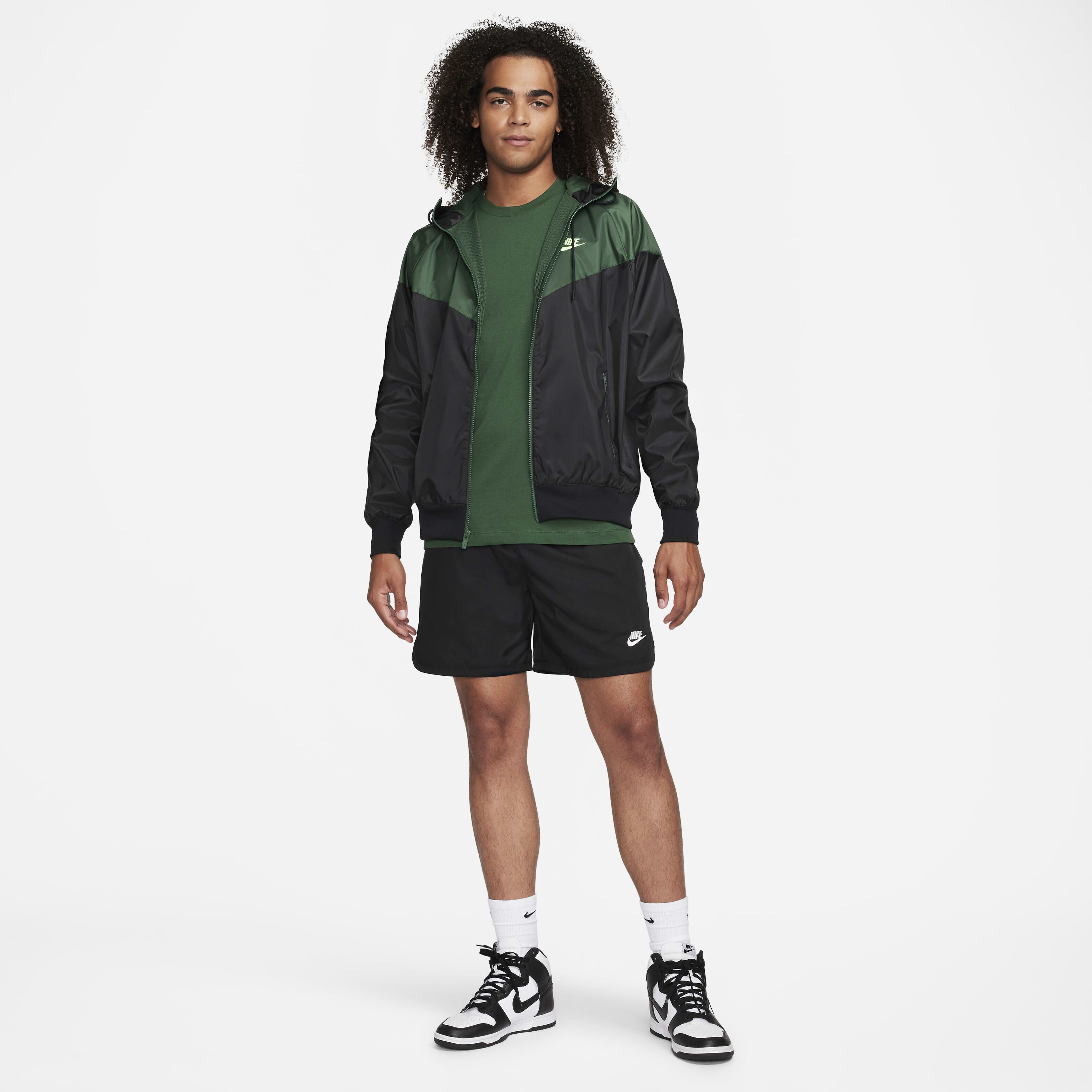 Buy Nike Sportswear Windrunner Men s Hooded Jacket Black Fir Lime Blast Nike Saudi Official