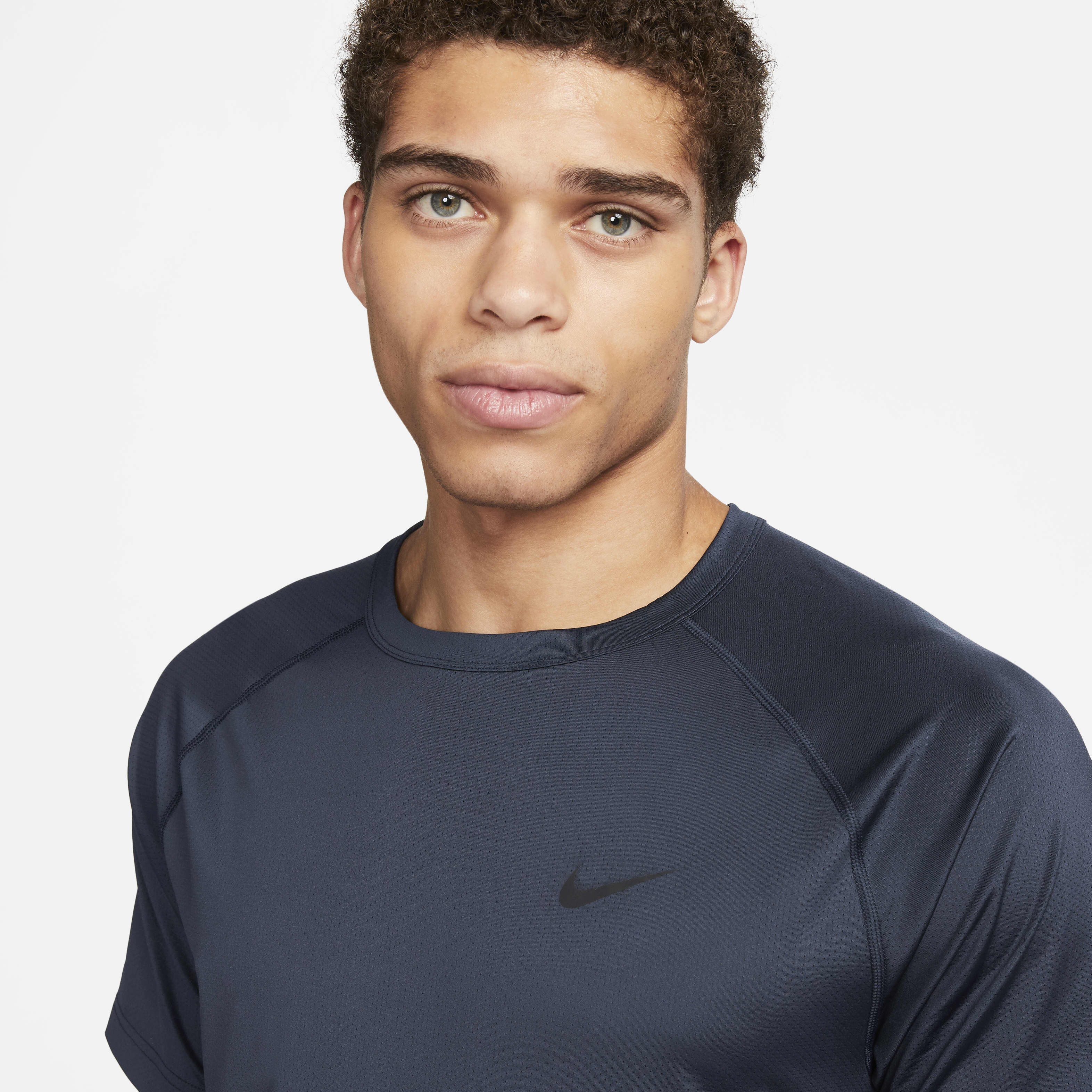 Buy Nike Ready Men's Dri-FIT Short-sleeve Fitness Top - Obsidian/Black ...