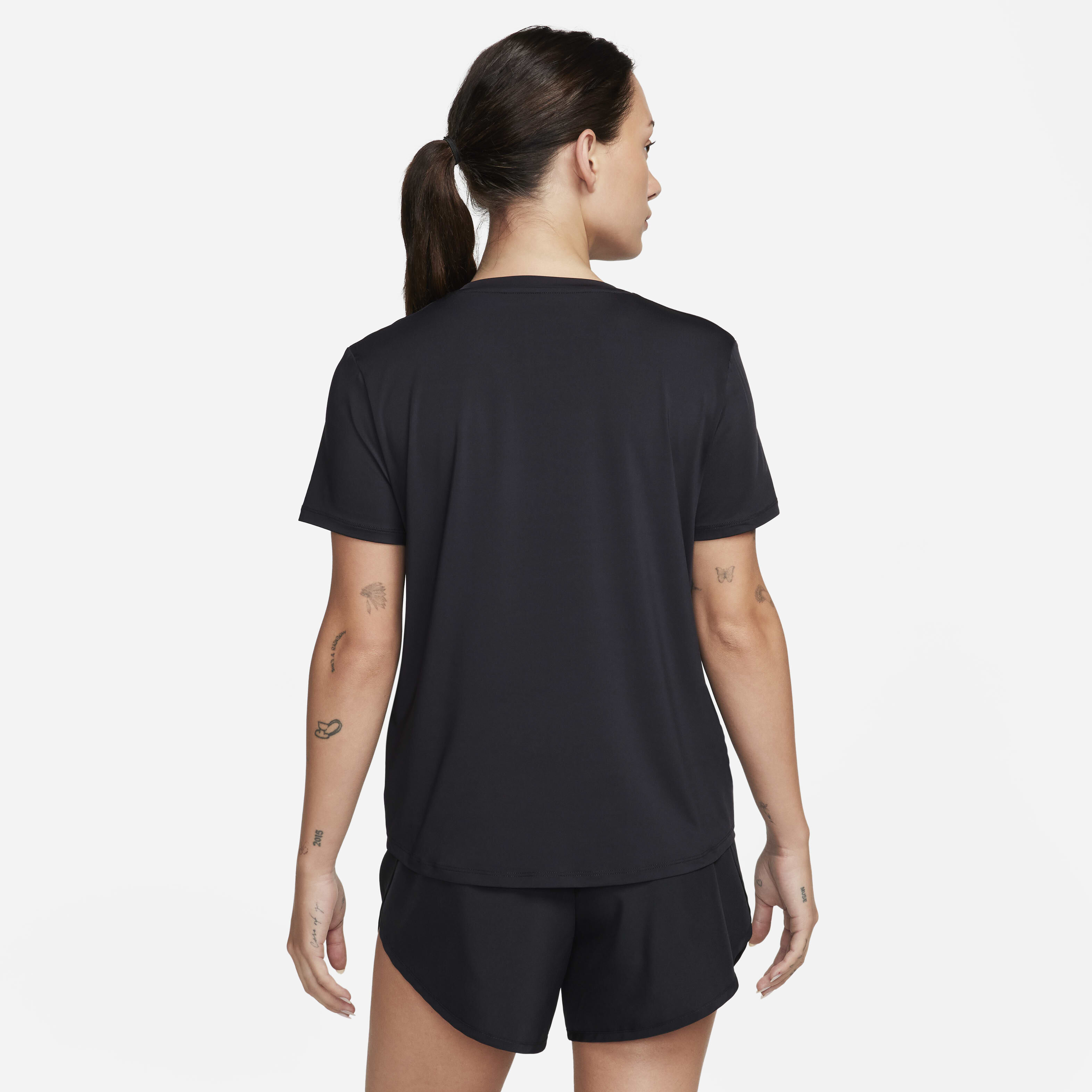 Buy Nike One Classic Women s Dri FIT Short Sleeve Top Black Black Nike Saudi Official