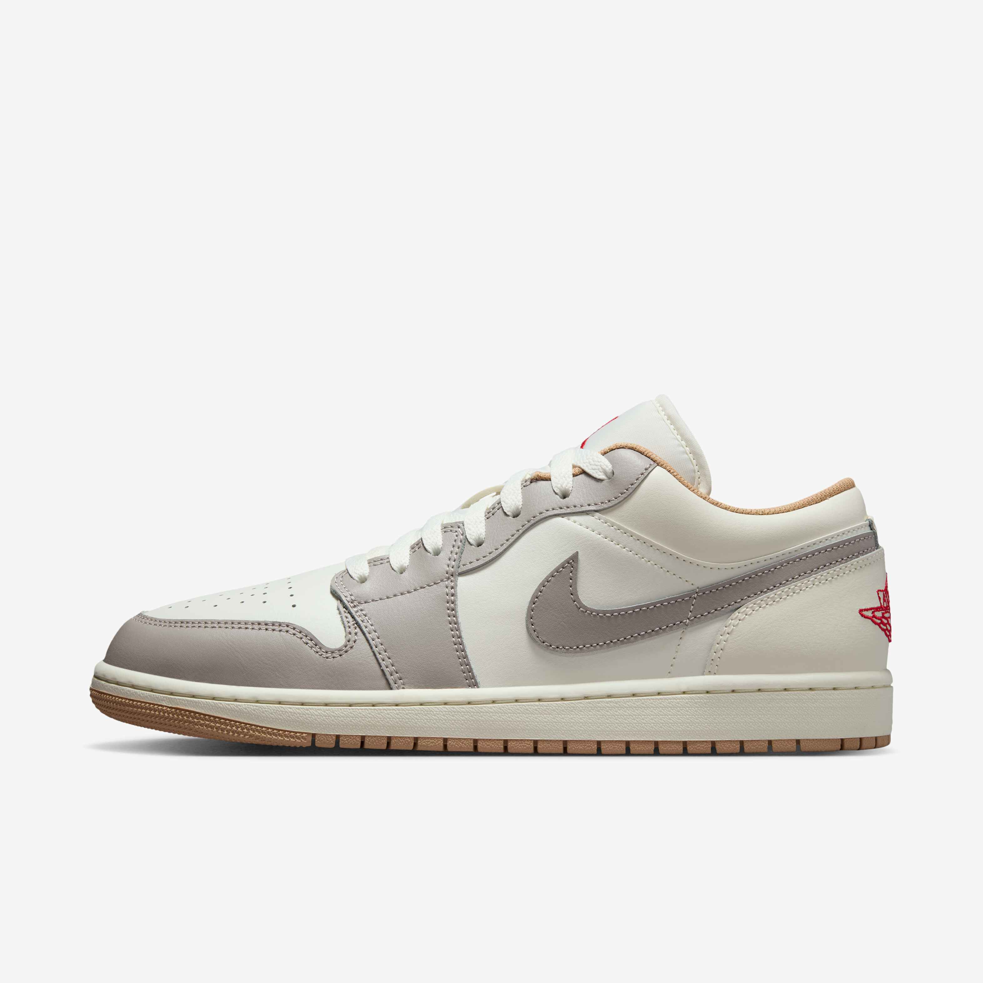 Buy Air Jordan 1 Low Men's Shoes - Sail/College Grey/Hemp/Fire Red