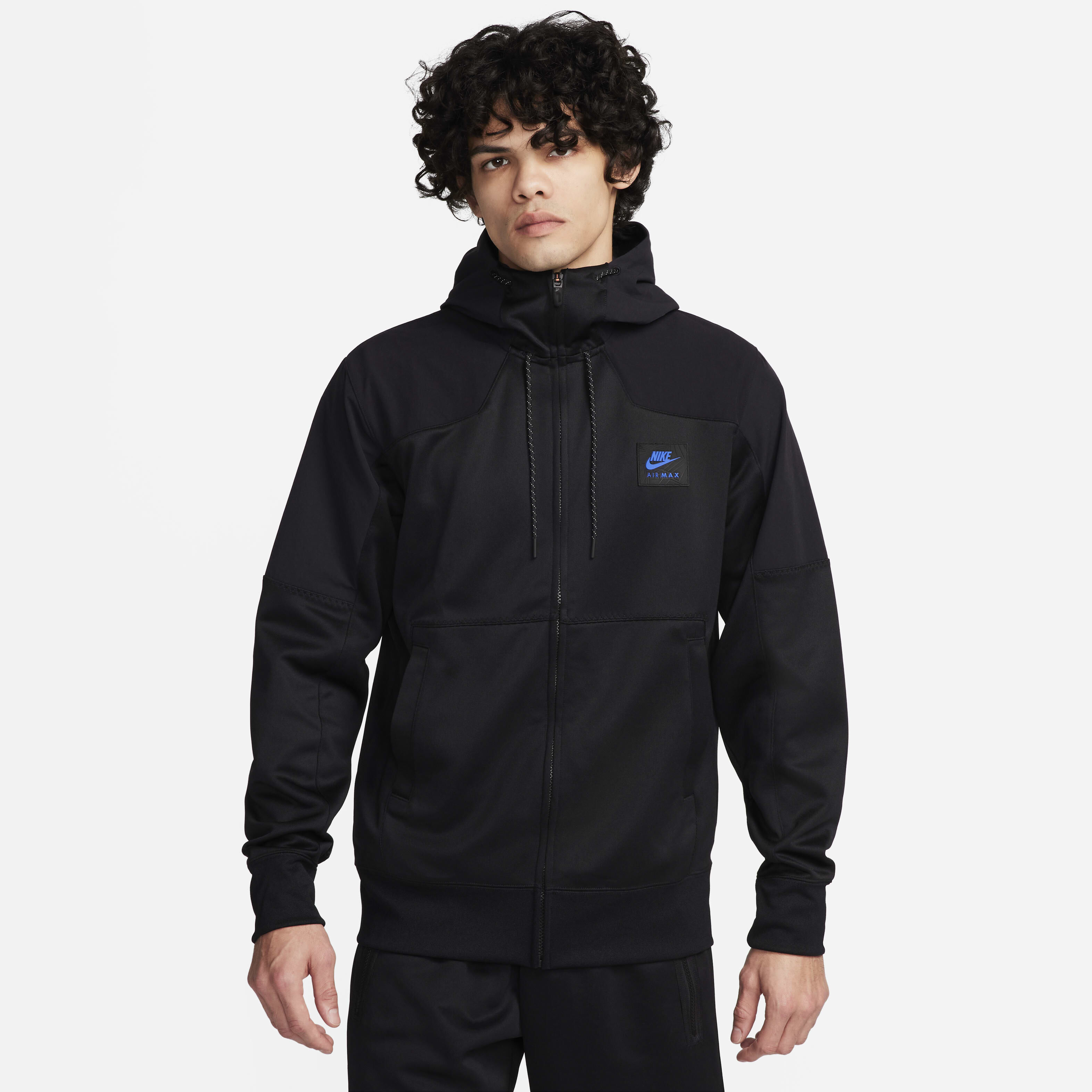 Buy Nike Air Max Men s Full Zip Hoodie Black Black Black Game Royal Nike Saudi Official