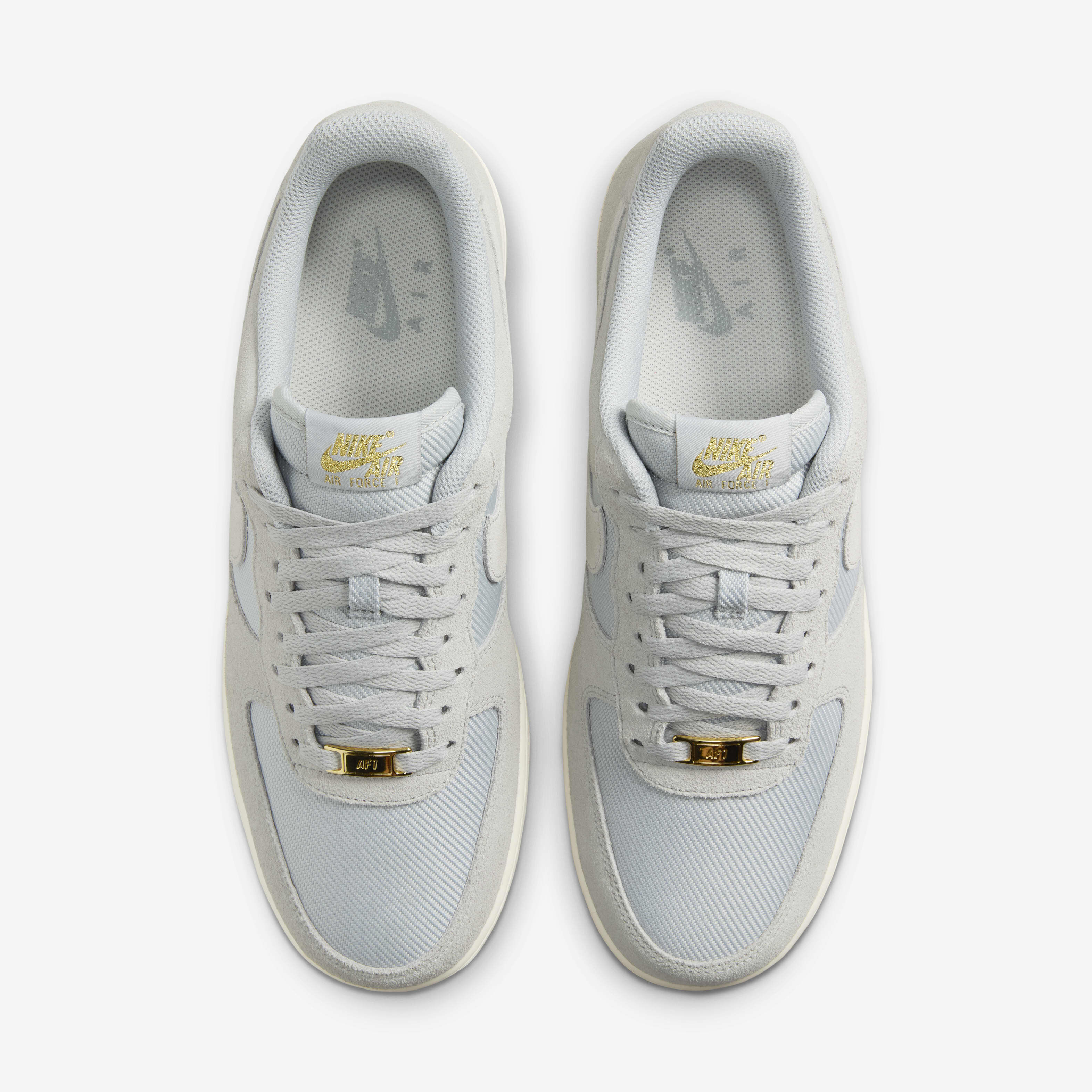 Nike air force 1 grey gold cheap