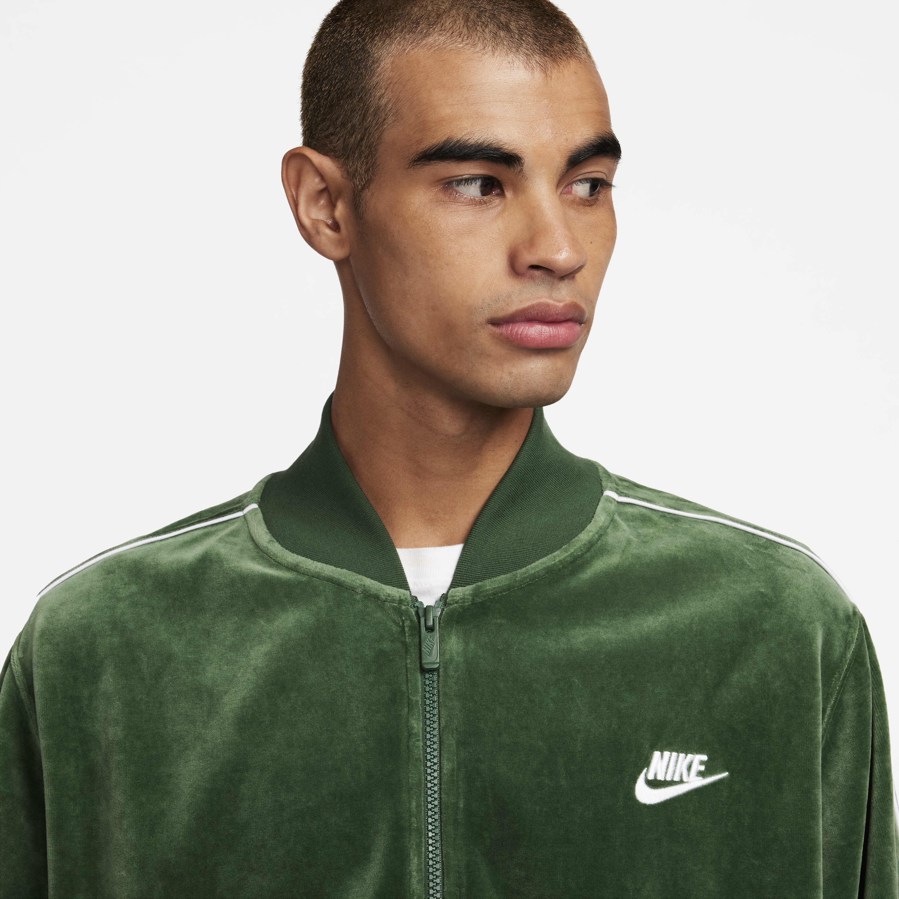 Buy Nike Sportswear Club Men s Velour Jacket Fir White Nike Saudi Official