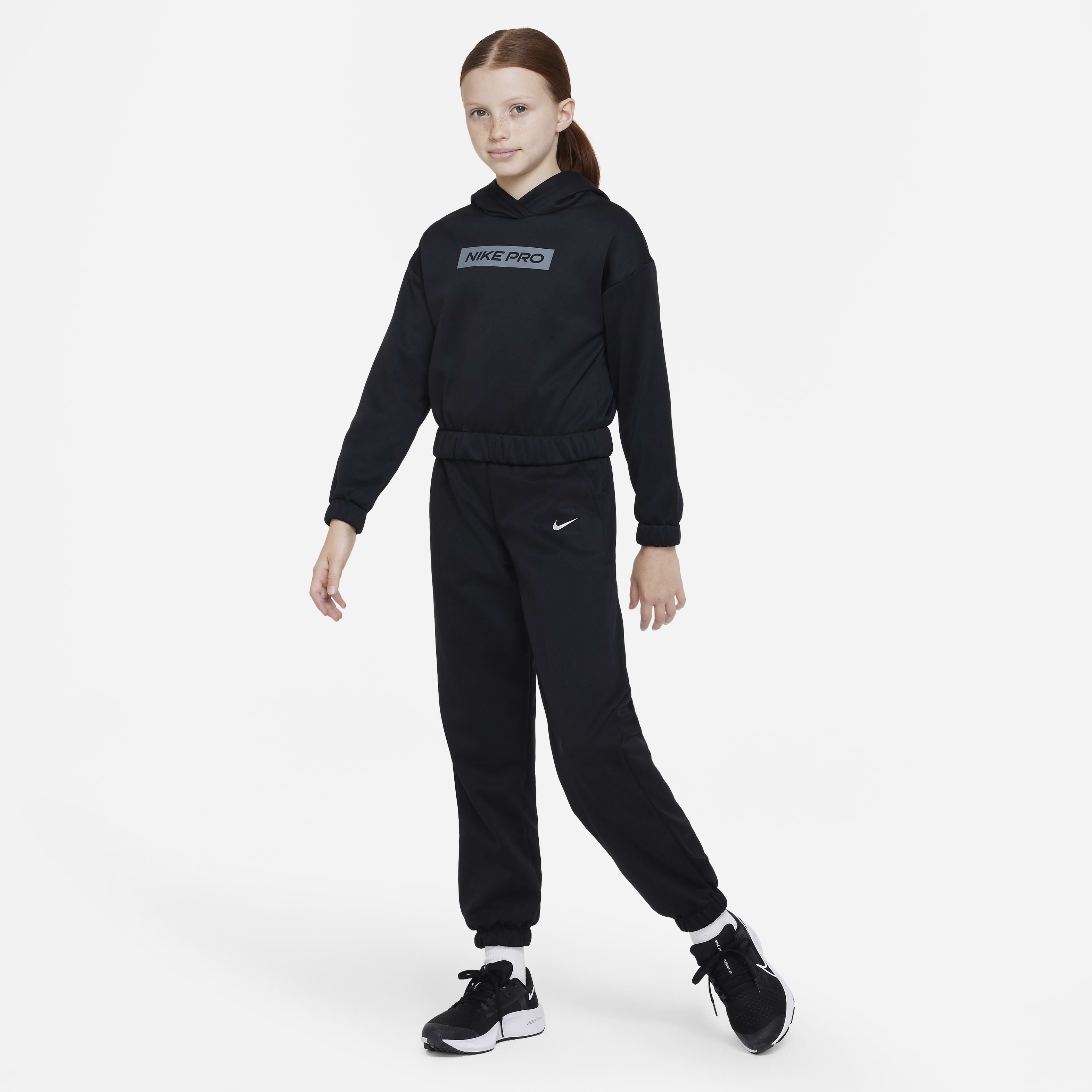 Buy Nike Pro Therma FIT Older Kids Girls Pullover Hoodie Nike Saudi Official
