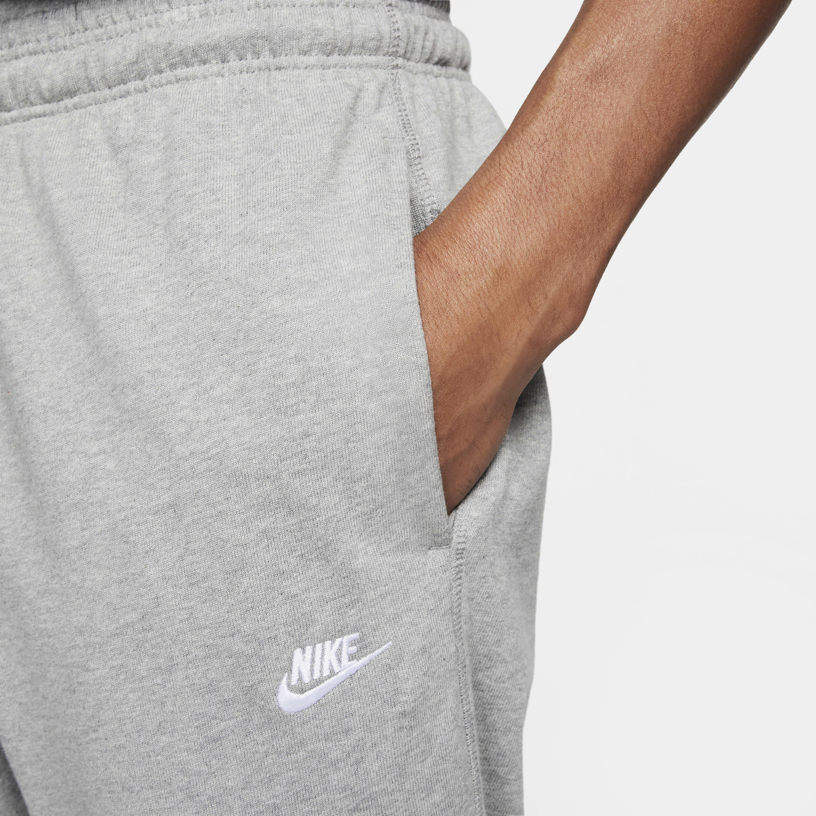 Buy Nike Club Men's Knit Joggers - Dark Grey Heather/White Buy Nike Club Men's Knit Joggers - Dark Grey Heather/White