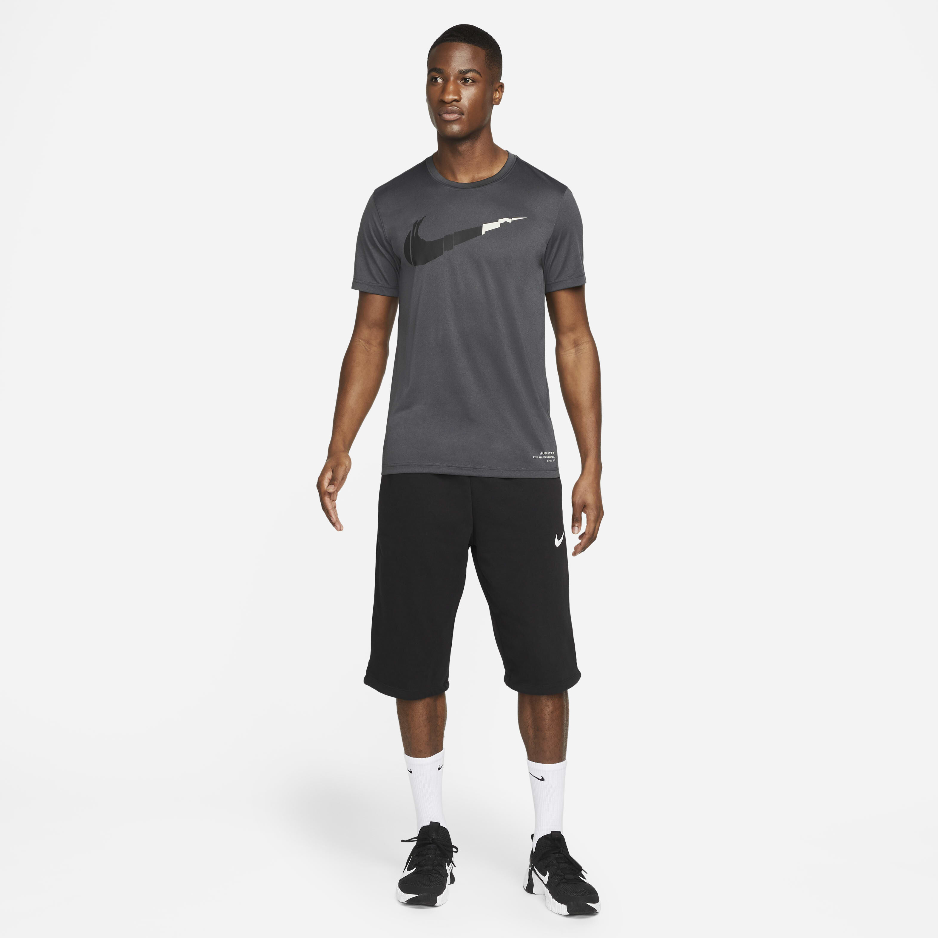 Buy Nike Dri FIT Men s Over the Knee Training Shorts Black White Nike Saudi Official