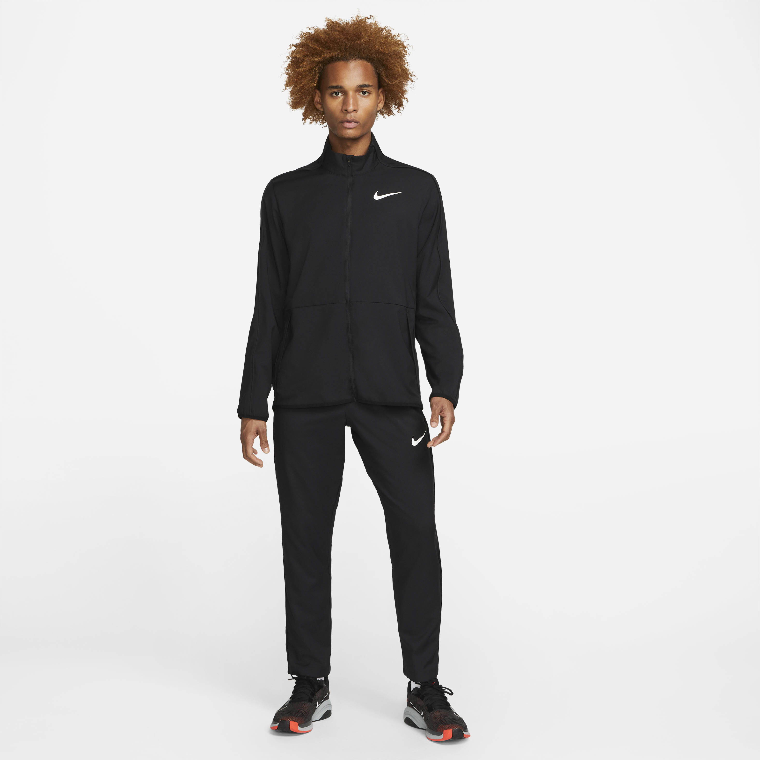Buy Nike Dri FIT Men s Woven Training Jacket Black Black White Nike Saudi Official