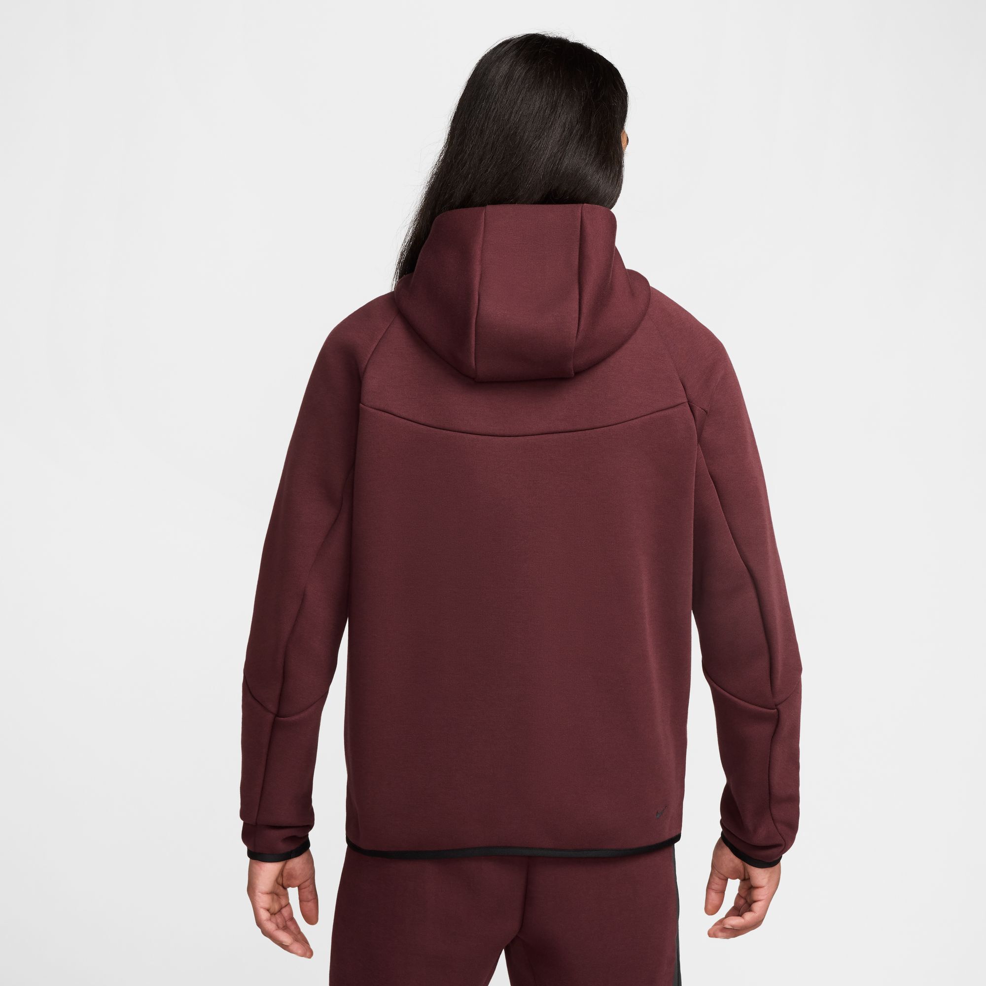 Buy Nike Tech Men s Full Zip Windrunner Hoodie Burgundy Crush Black Nike Saudi Official