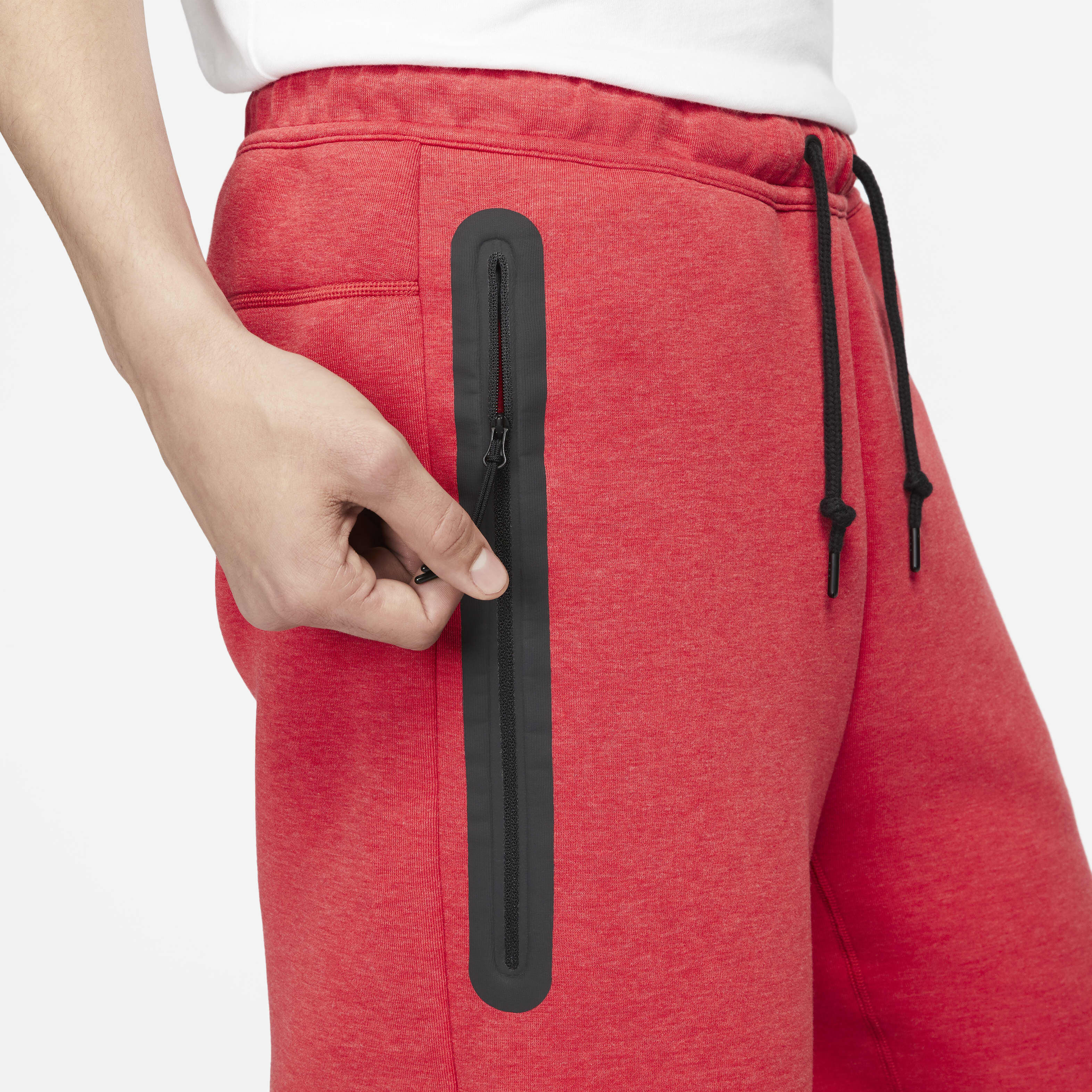 Nike tech fleece shorts red hot sale