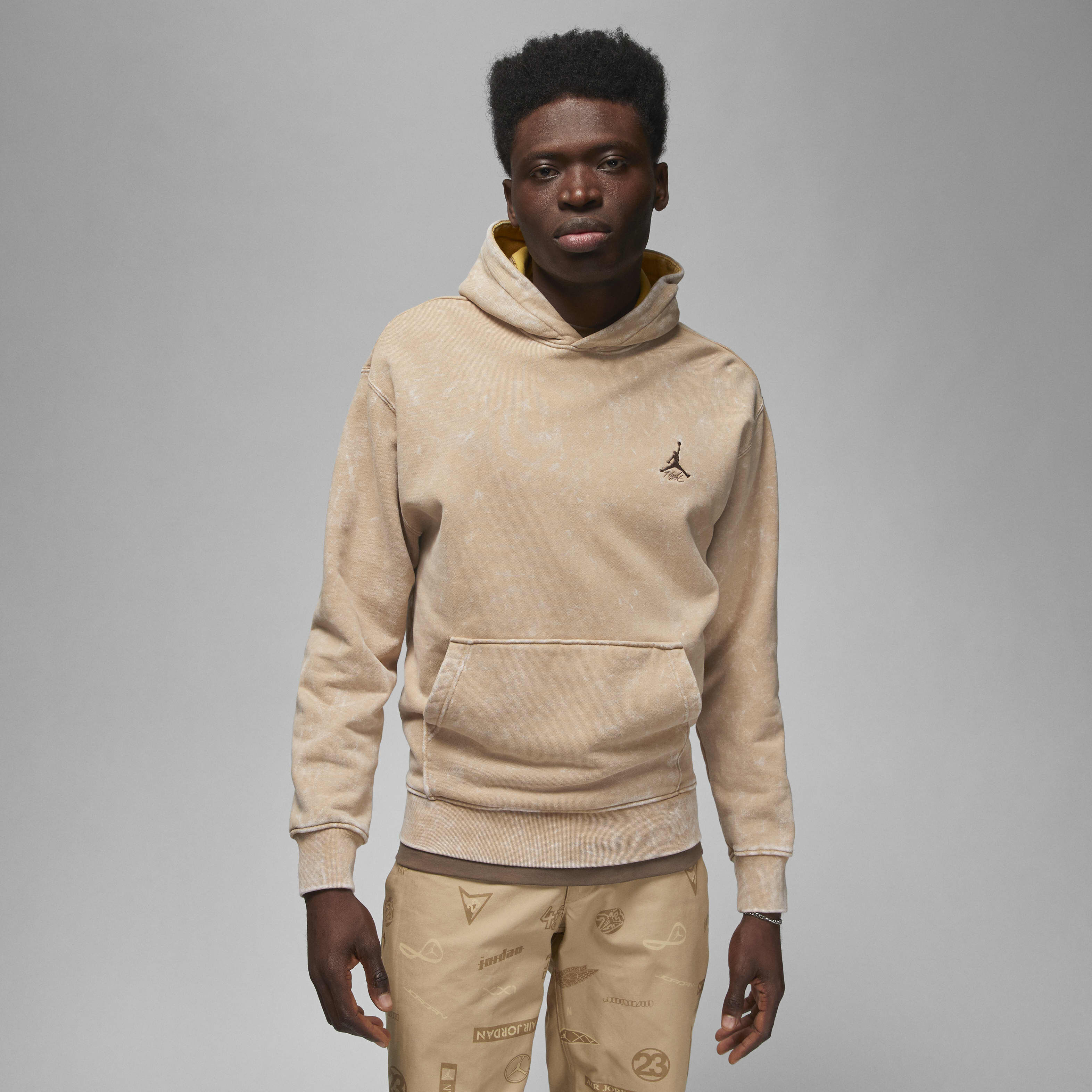 Buy Jordan Flight Heritage Men s Fleece Sweatshirt Desert Wheat Gold Palomino Nike Saudi Official