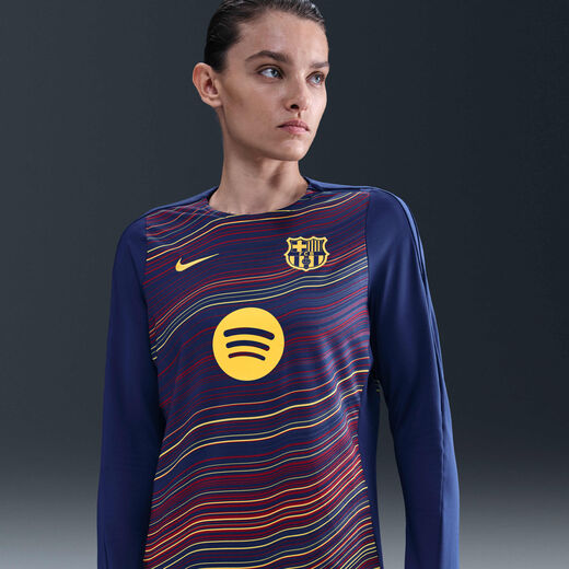 Clubs-Nike, F.C. Barcelona Strike Home, Women's Nike Dri-FIT Football Pre-Match Crew-Neck Top