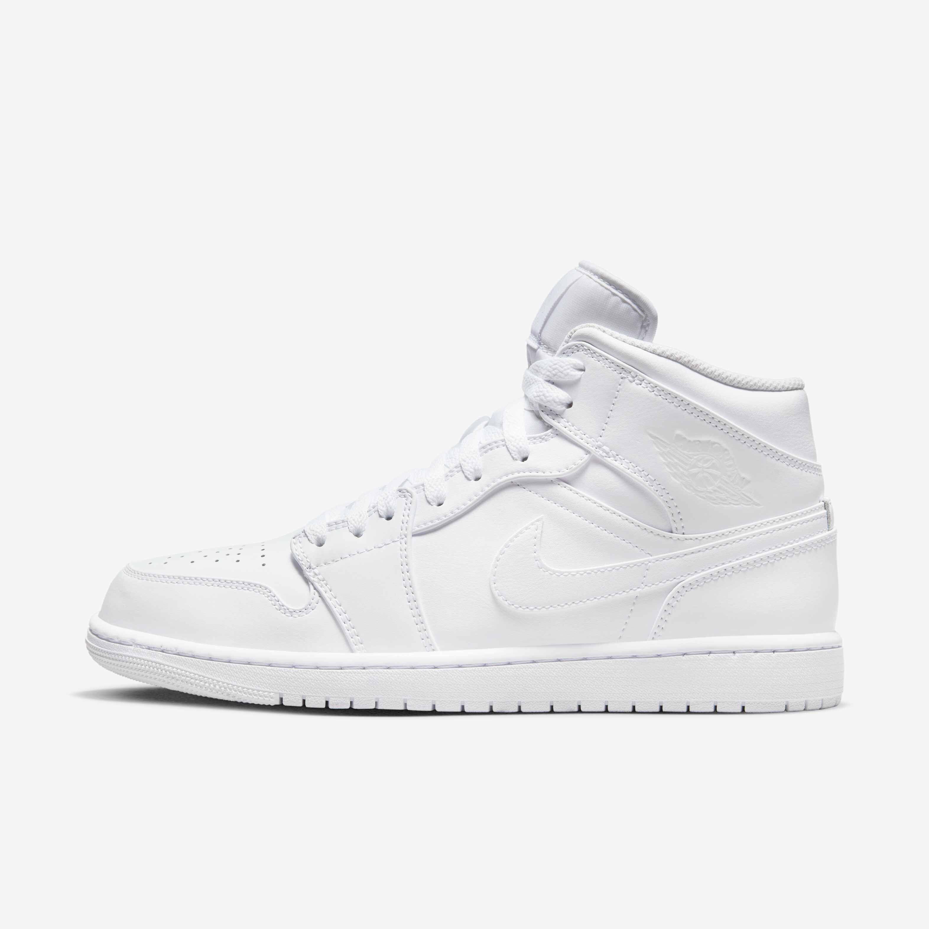 Buy Air Jordan 1 Mid Shoes - White/White/White @ Nike Saudi