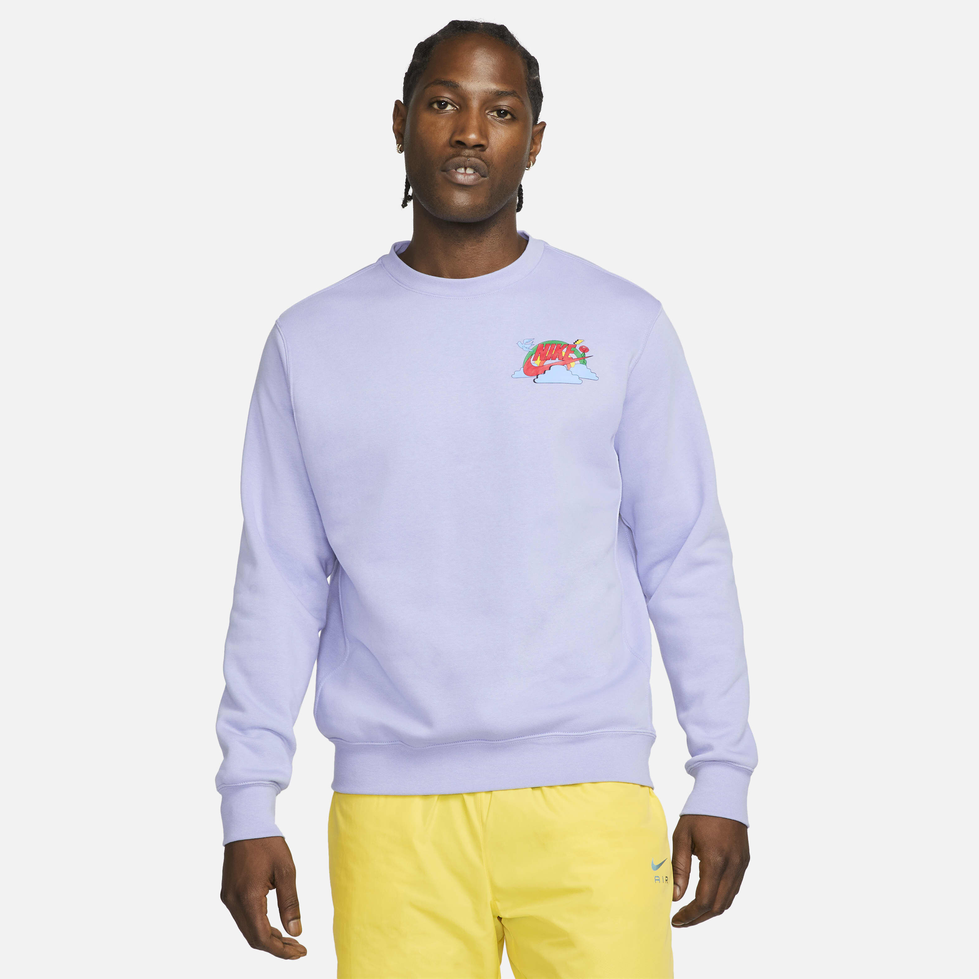 Buy Nike Sportswear Men s Fleece Crew Light Thistle Nike Saudi Official
