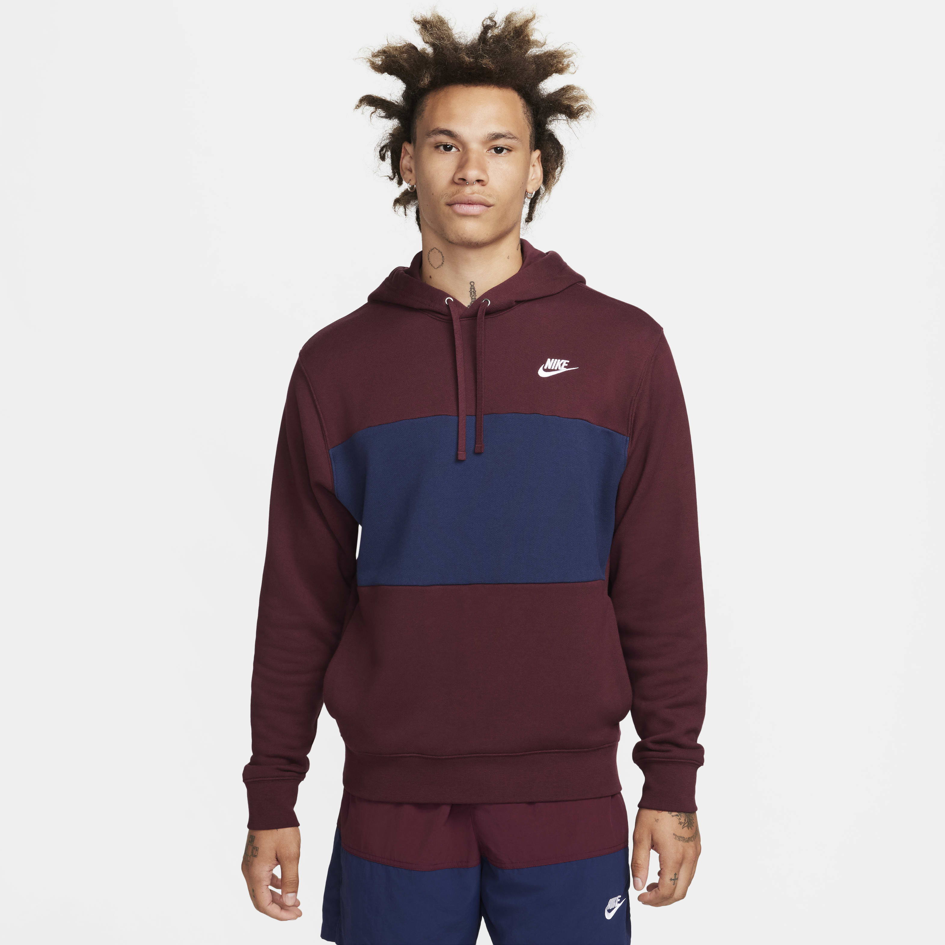 nike club fleece mahogany
