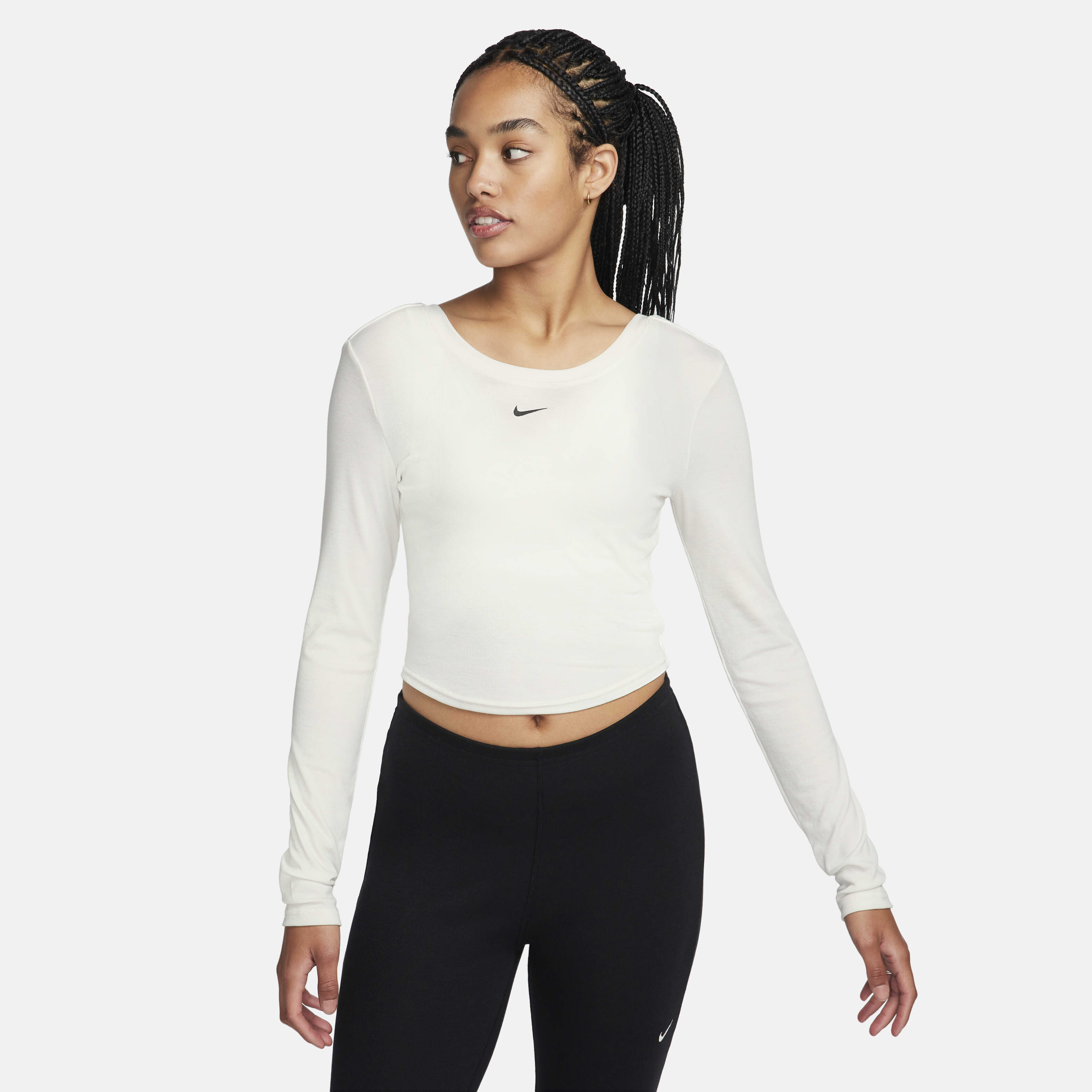 ナイキ Nike 【 Women's Sportswear Chill Knit Tight Scoop-Back Mini-Rib Top Womens 】 レディース Nike Sportswear Chill Knit Women's Tight Scoop-Back Long
