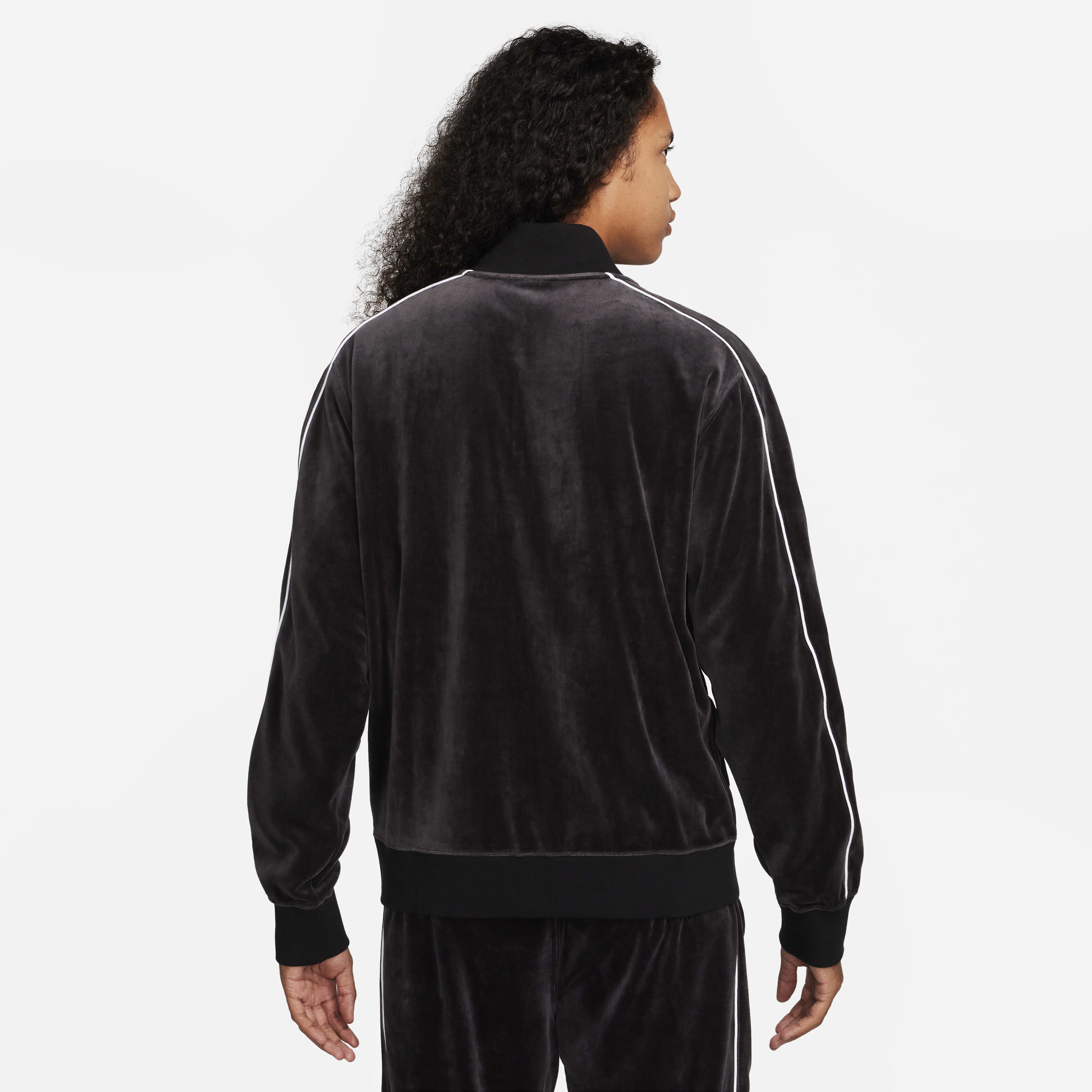 Buy Nike Sportswear Club Men s Velour Jacket Black White Nike Saudi Official