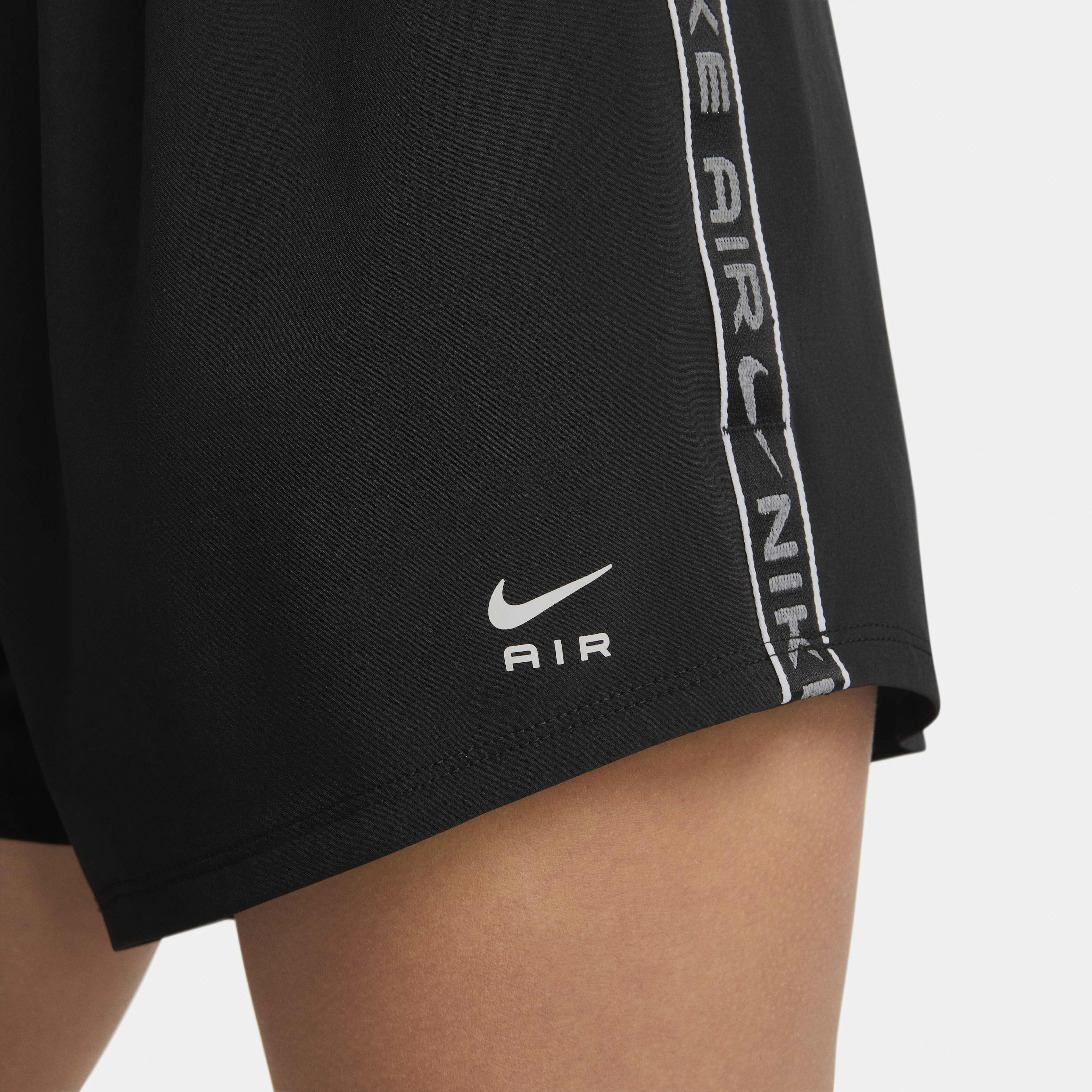 Buy Nike Air Dri FIT Women s Mid Rise 7.5cm approx. Brief Lined Running Shorts Black Black White Nike Saudi Official