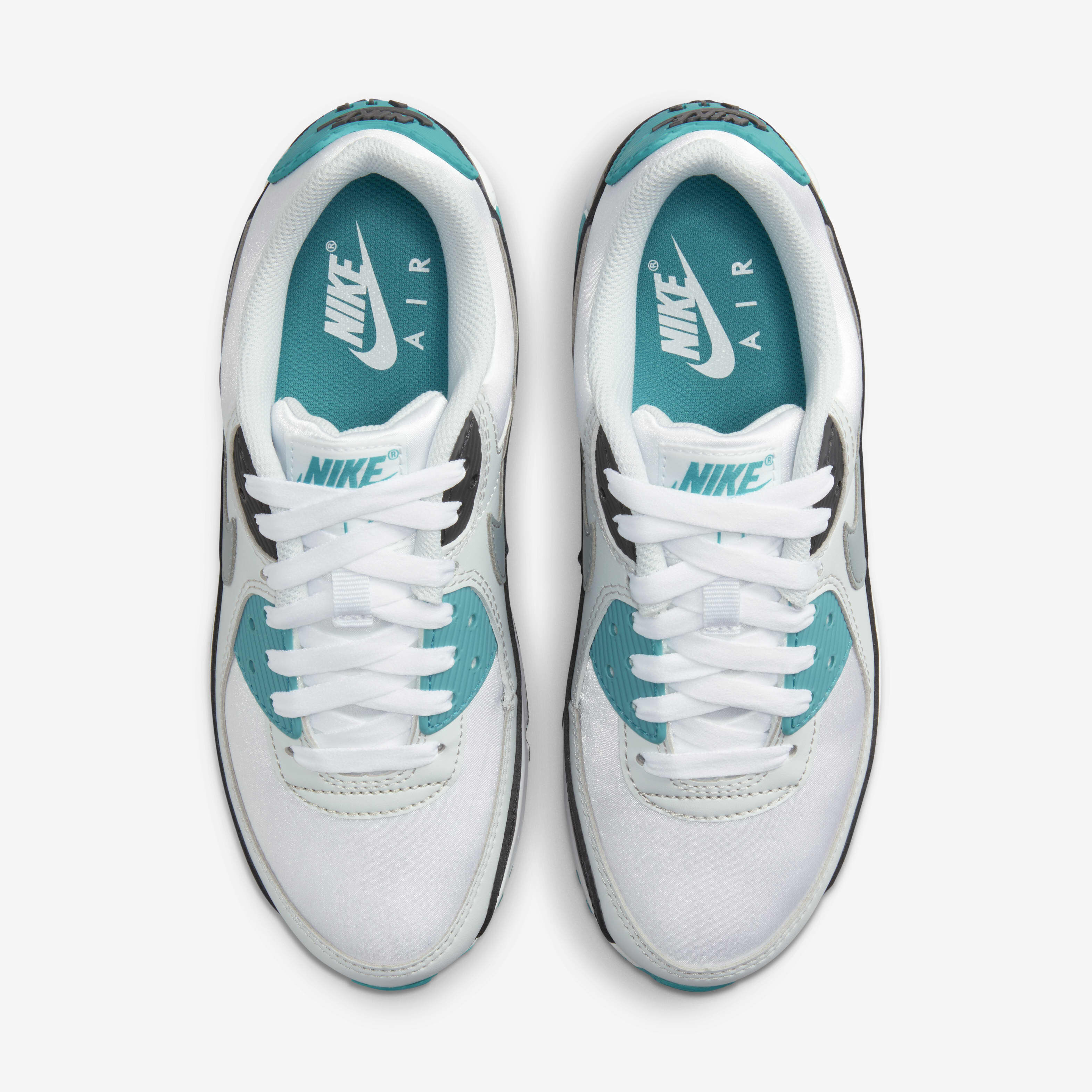Buy Nike Air Max 90 Women s Shoes White Teal Nebula Black Cool Grey Nike Saudi Official
