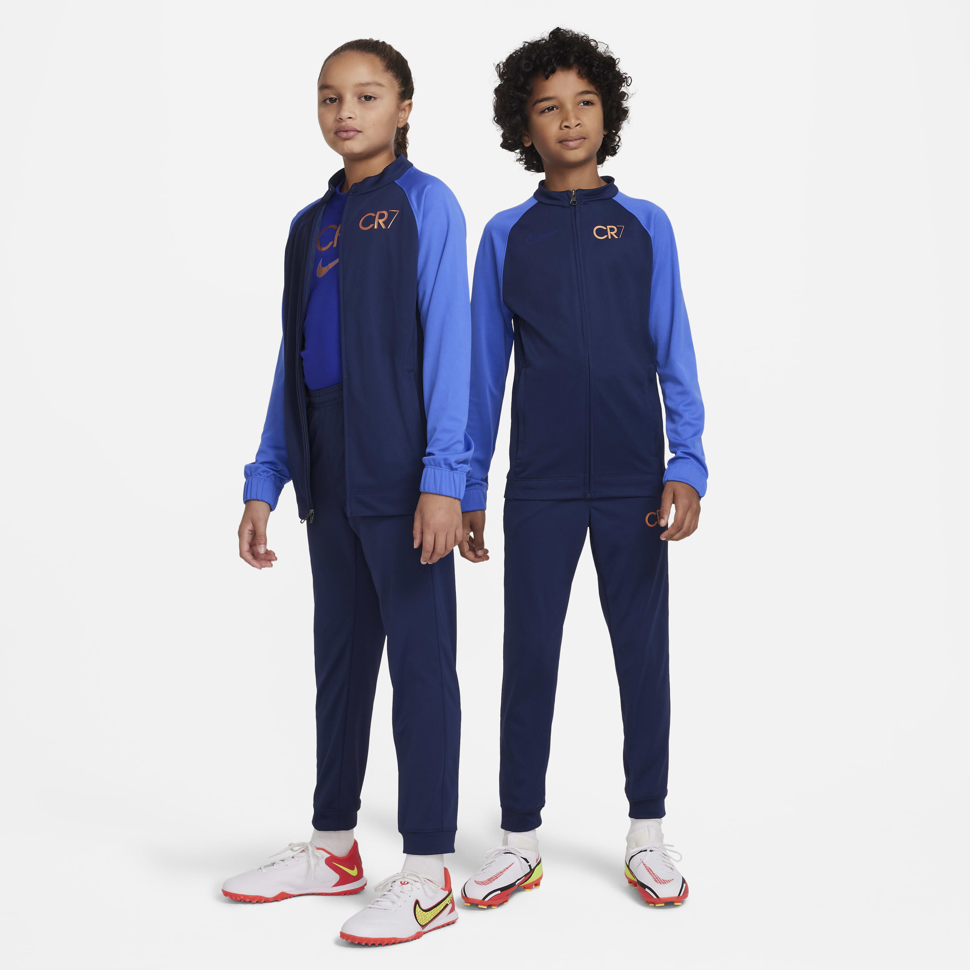 Buy CR7 Older Kids' Football Tracksuit - Midnight Navy/Medium Blue