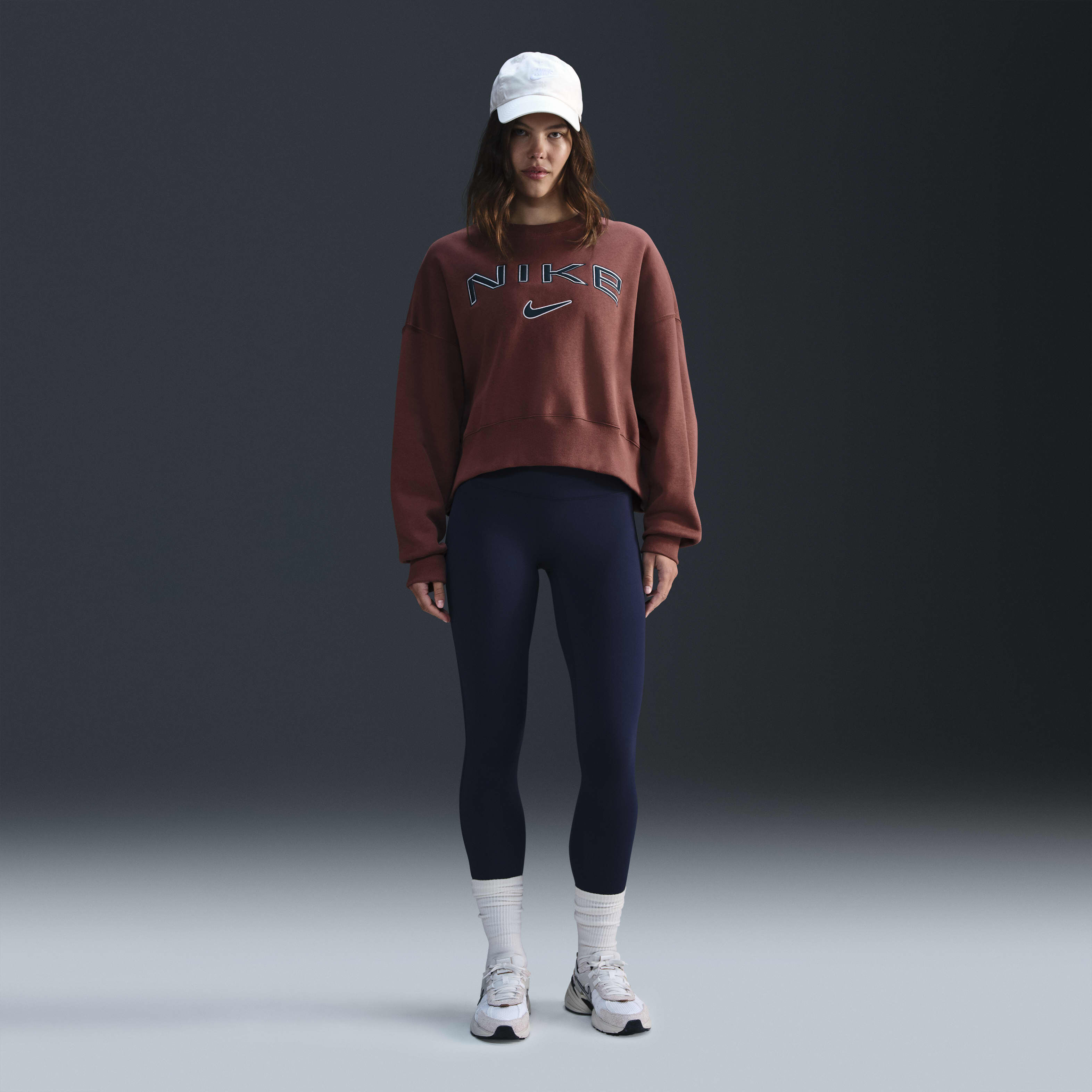 Buy Nike Sportswear Phoenix Fleece Women s Over Oversized Crew Neck Logo Sweatshirt Nike Saudi Official