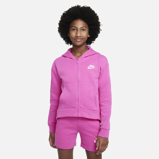 Hoodies & Sweatshirts-Nike, Nike Sportswear Club Fleece, Older Kids' (Girls') Full-Zip Hoodie