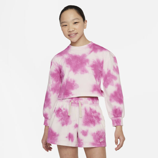 هوديات وسويتشيرتات-نايكي, نايكي سبورتسوير, تيشيرت ووشد بأكمام طويلة للأطفال الكبار (للبنات)