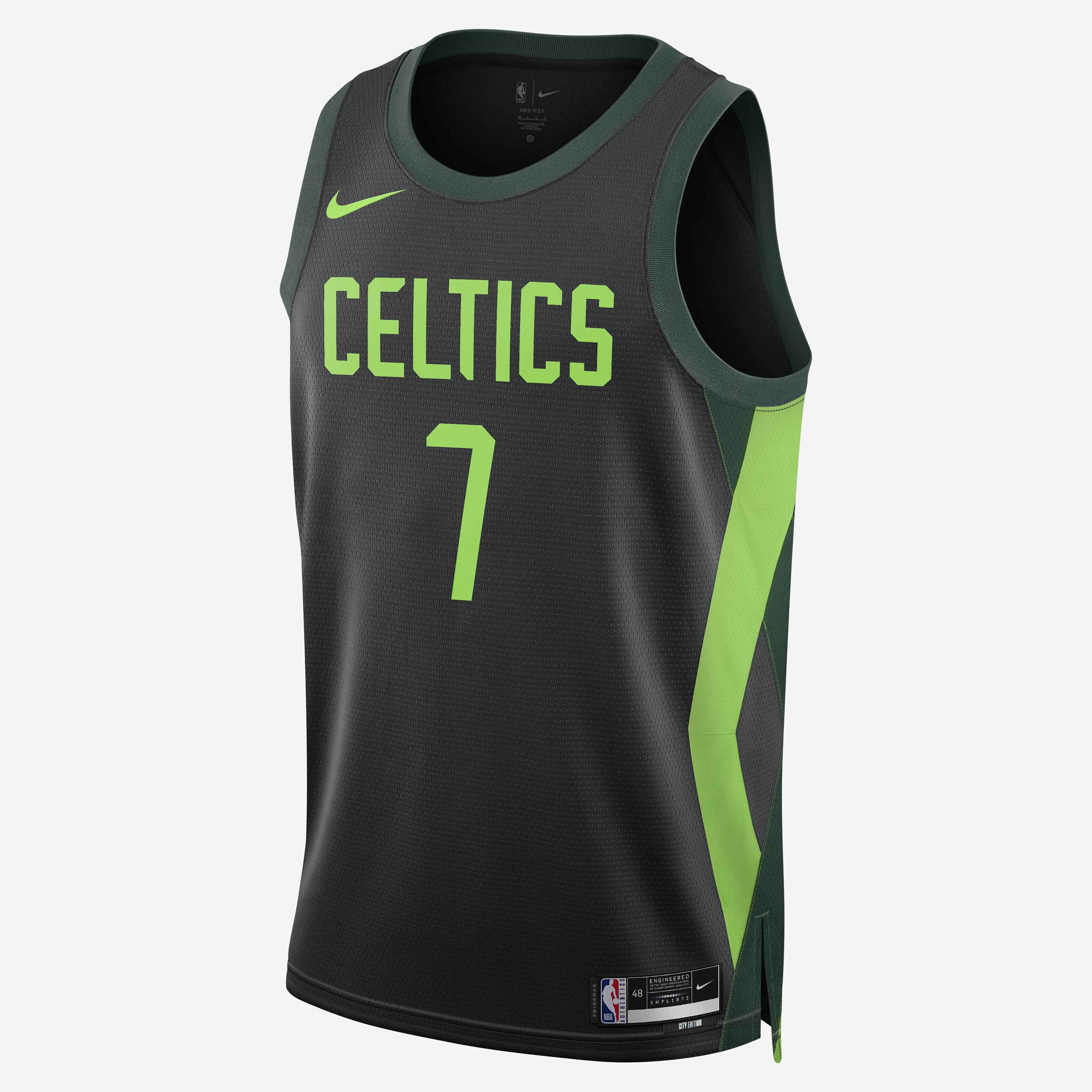 Buy Jayson Tatum Boston Celtics 2024 25 City Edition Men s Nike Dri FIT NBA Swingman Jersey Black Pro Green Action Green Nike Saudi Official