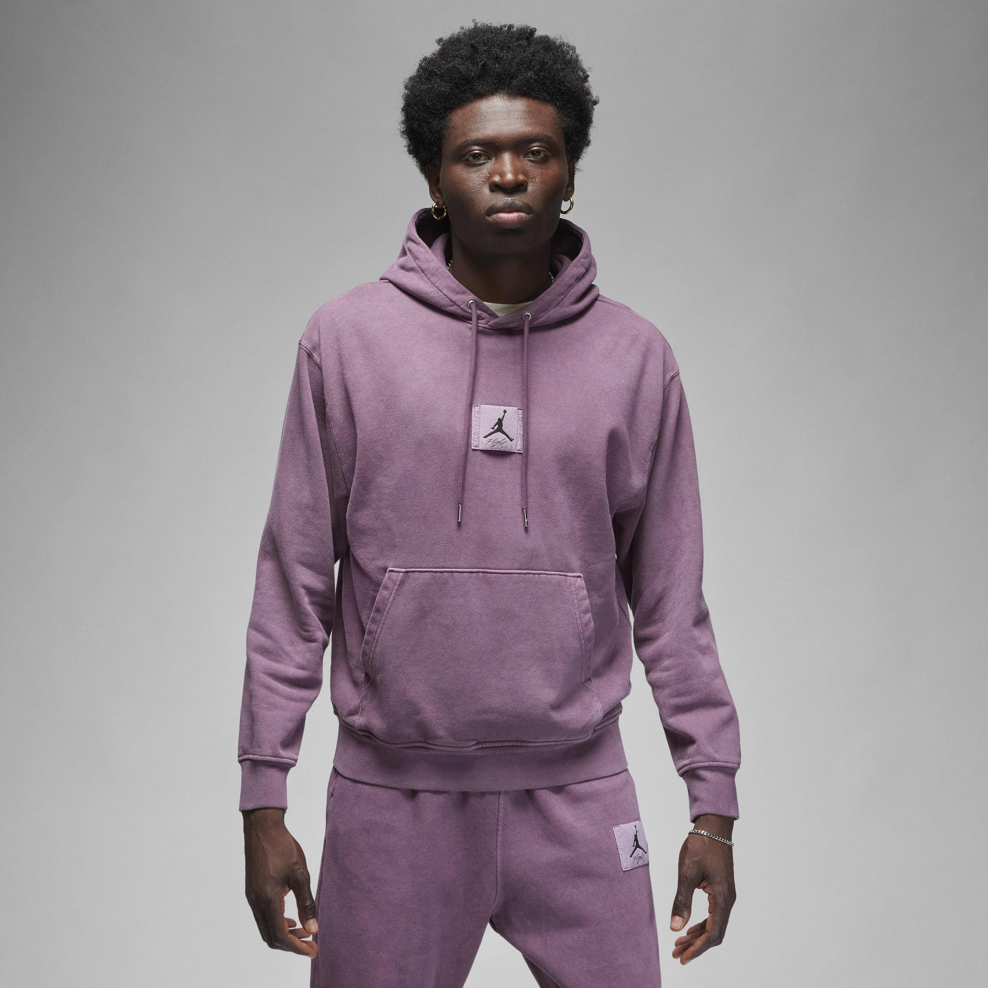 Pullover Hoodie Mauve Hoodie LOGO STITCH PULLOVER RELAXED HOODIE