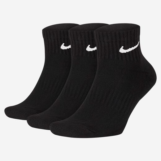 Men's Socks-Nike, Nike Everyday Cushioned, Training Ankle Socks (3 Pairs) Men's Socks-Nike, Nike Everyday Cushioned, Training Ankle Socks (3 Pairs)
