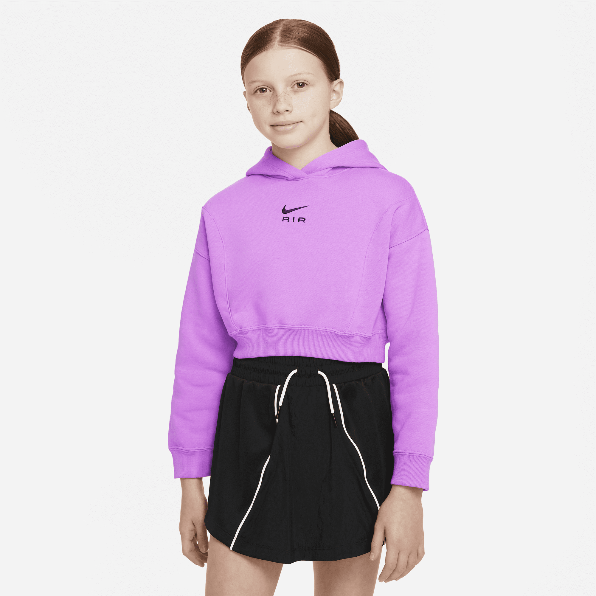 Shop Air Older Kids Girls French Terry Cropped Hoodie Nike KSA