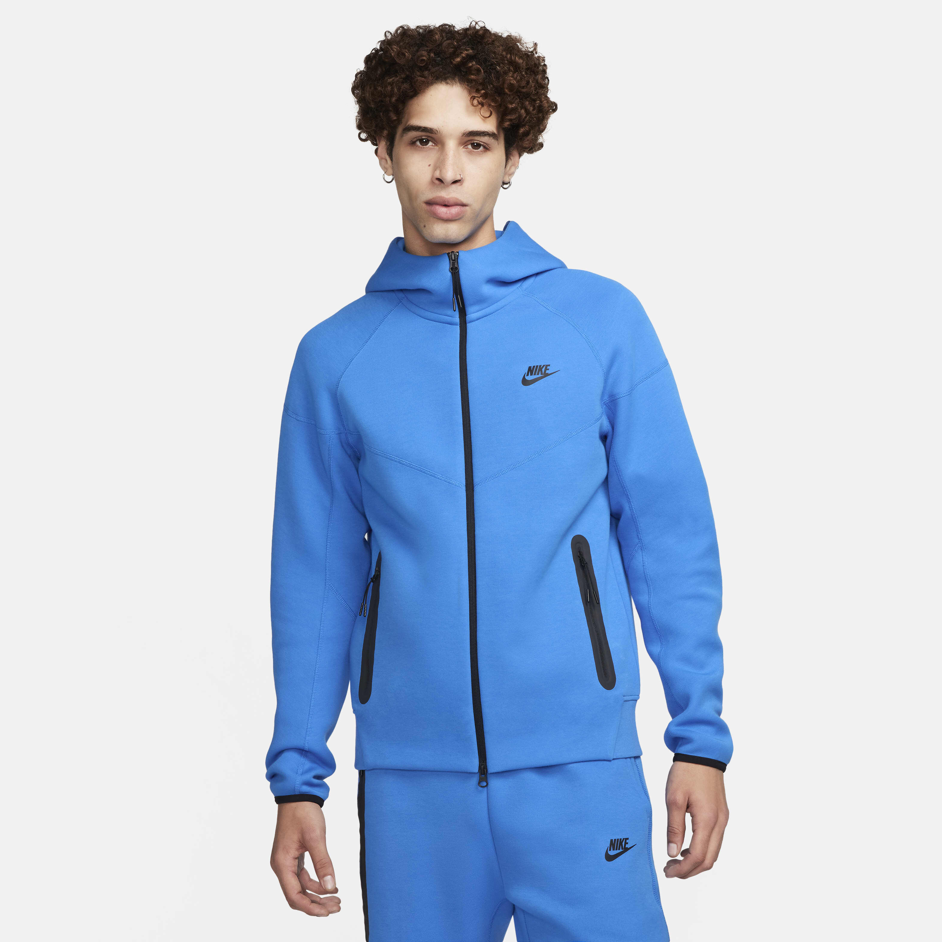 Buy Nike Sportswear Tech Fleece Windrunner Men s Full Zip Hoodie Light Photo Blue Black Nike Saudi Official