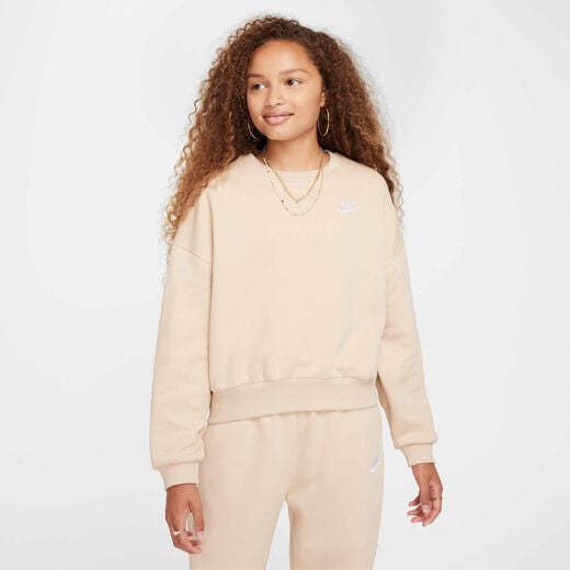 Kids' Sweatshirts-Nike, Nike Sportswear Club Fleece, Girls' Boxy Crew-Neck Sweatshirt