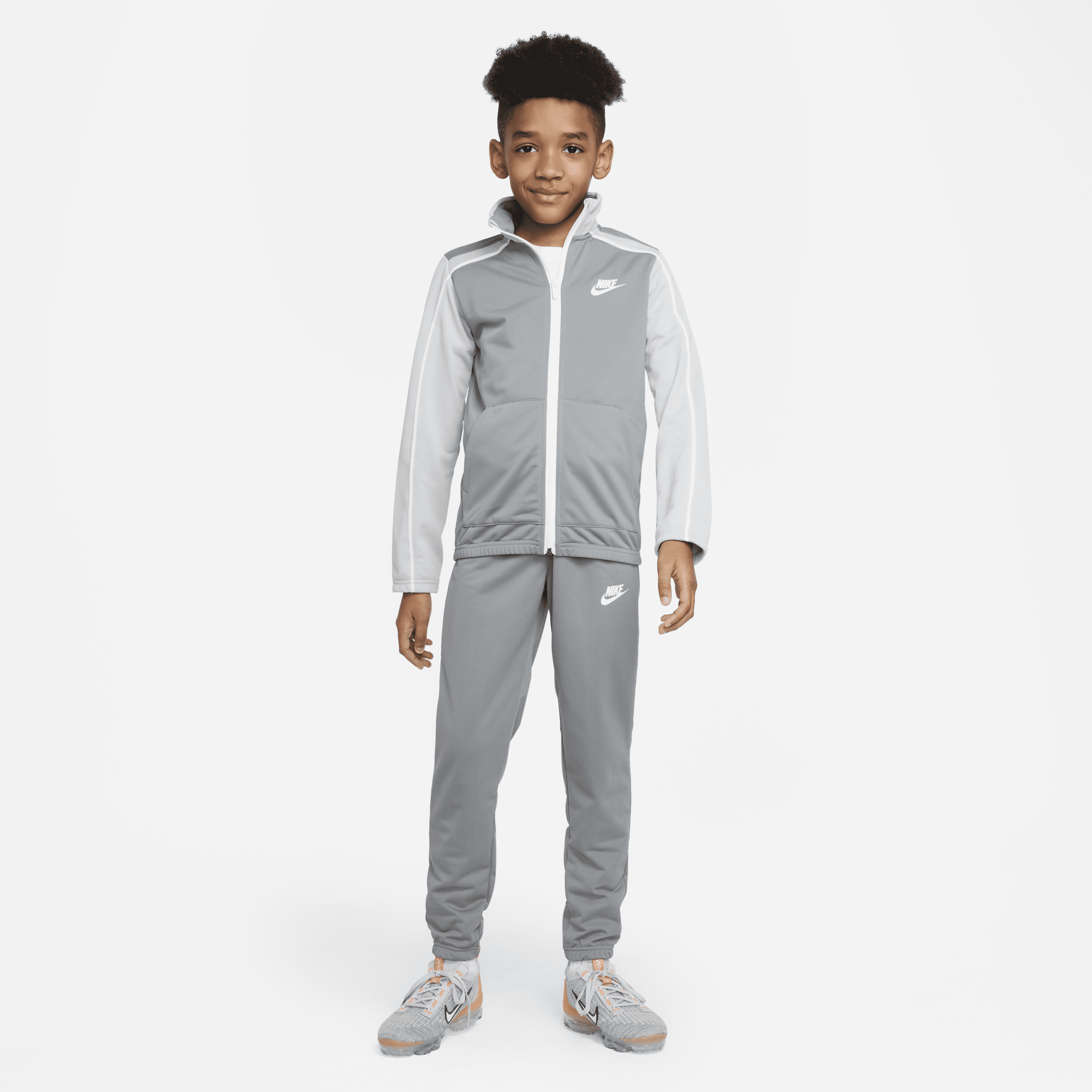 Kids grey on sale nike tracksuit