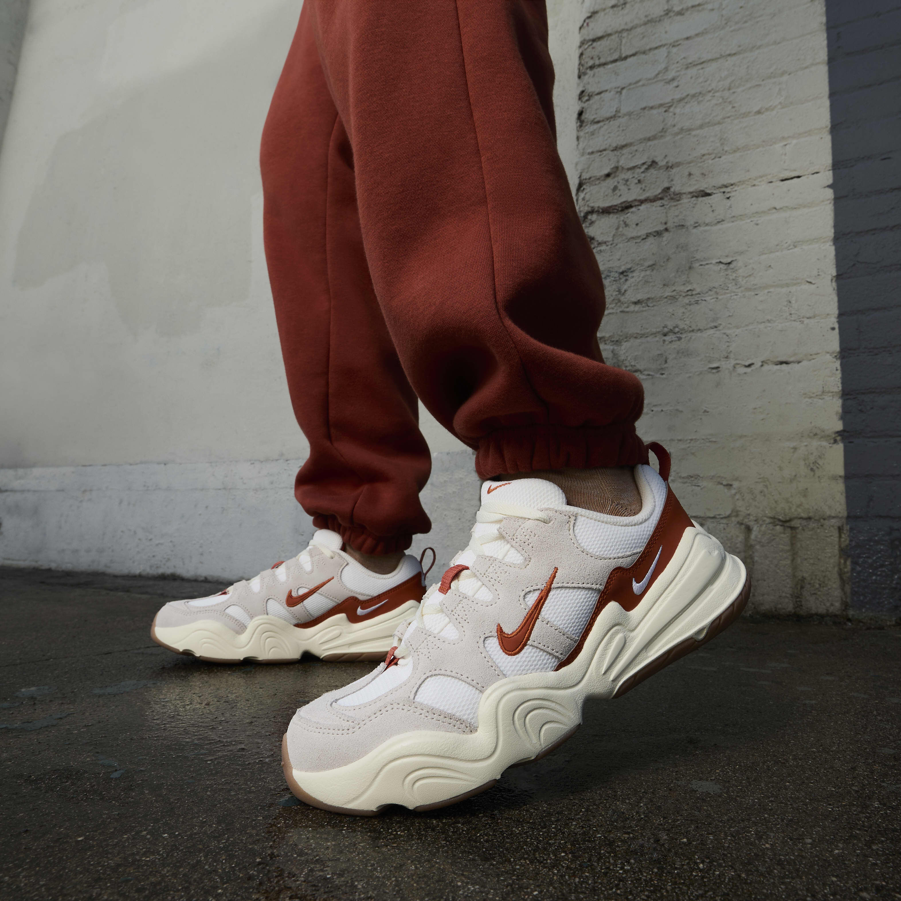 Nike tech trainer on feet top