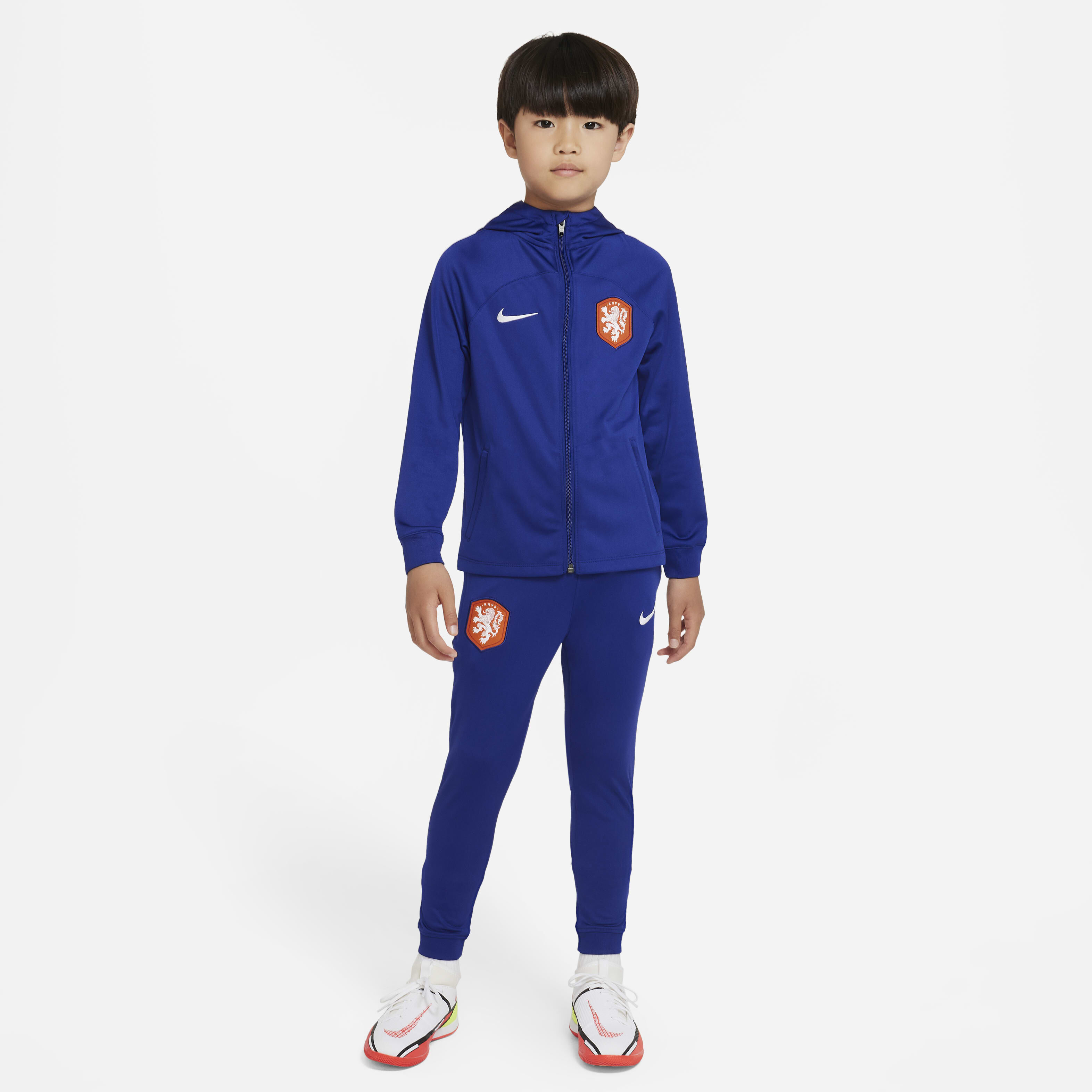 Buy Netherlands Strike Younger Kids Nike Dri FIT Hooded Football Tracksuit Deep Royal Blue White Nike Saudi Official