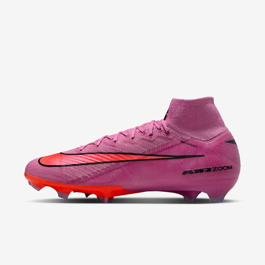 Pink-Nike, Nike Mercurial Superfly 10 Elite, Firm-Ground High-Top Football Boot