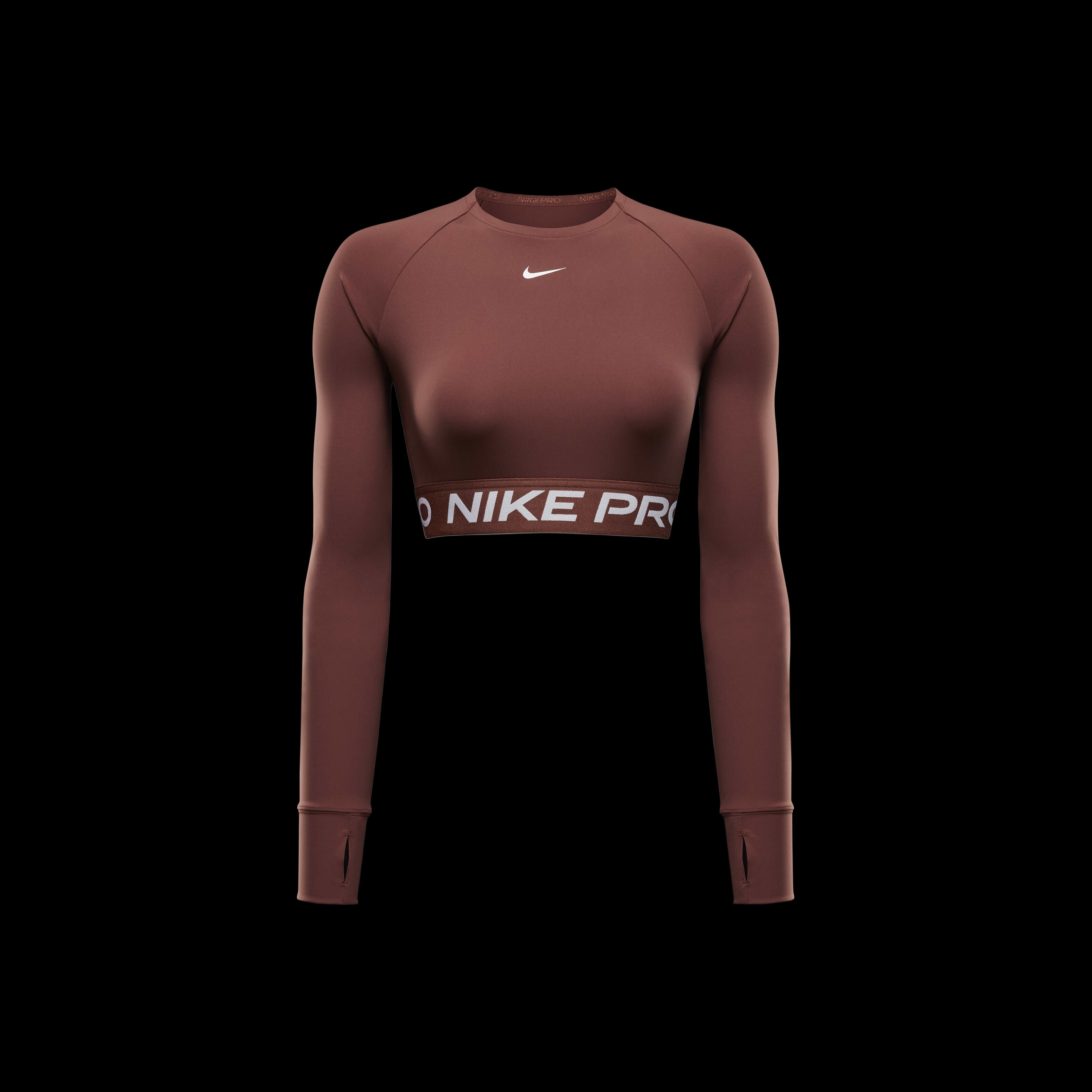 Buy Nike Pro Women's Dri-FIT Cropped Long-Sleeve Top - Red