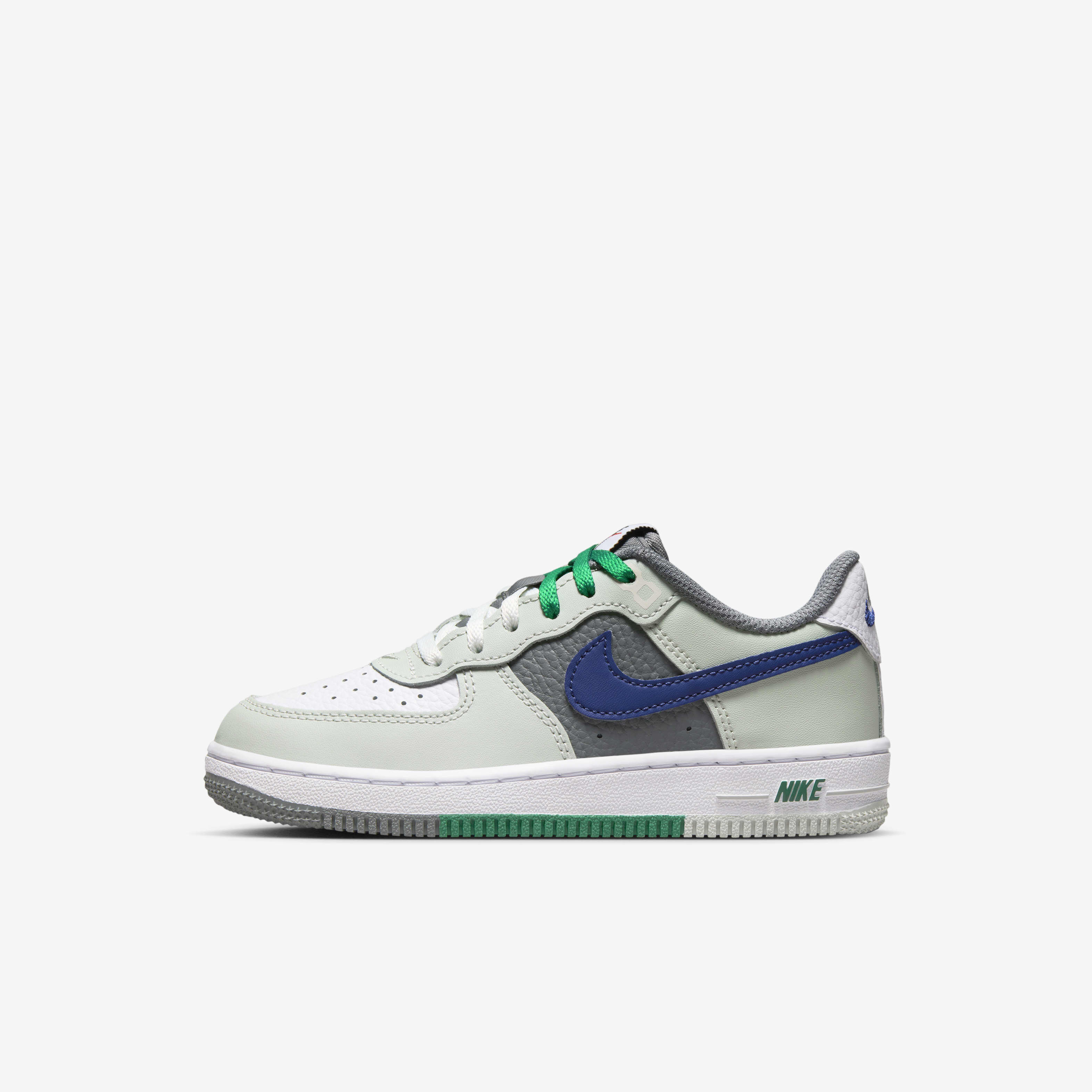 white & silver air force 1 lv8 ksa trainers junior