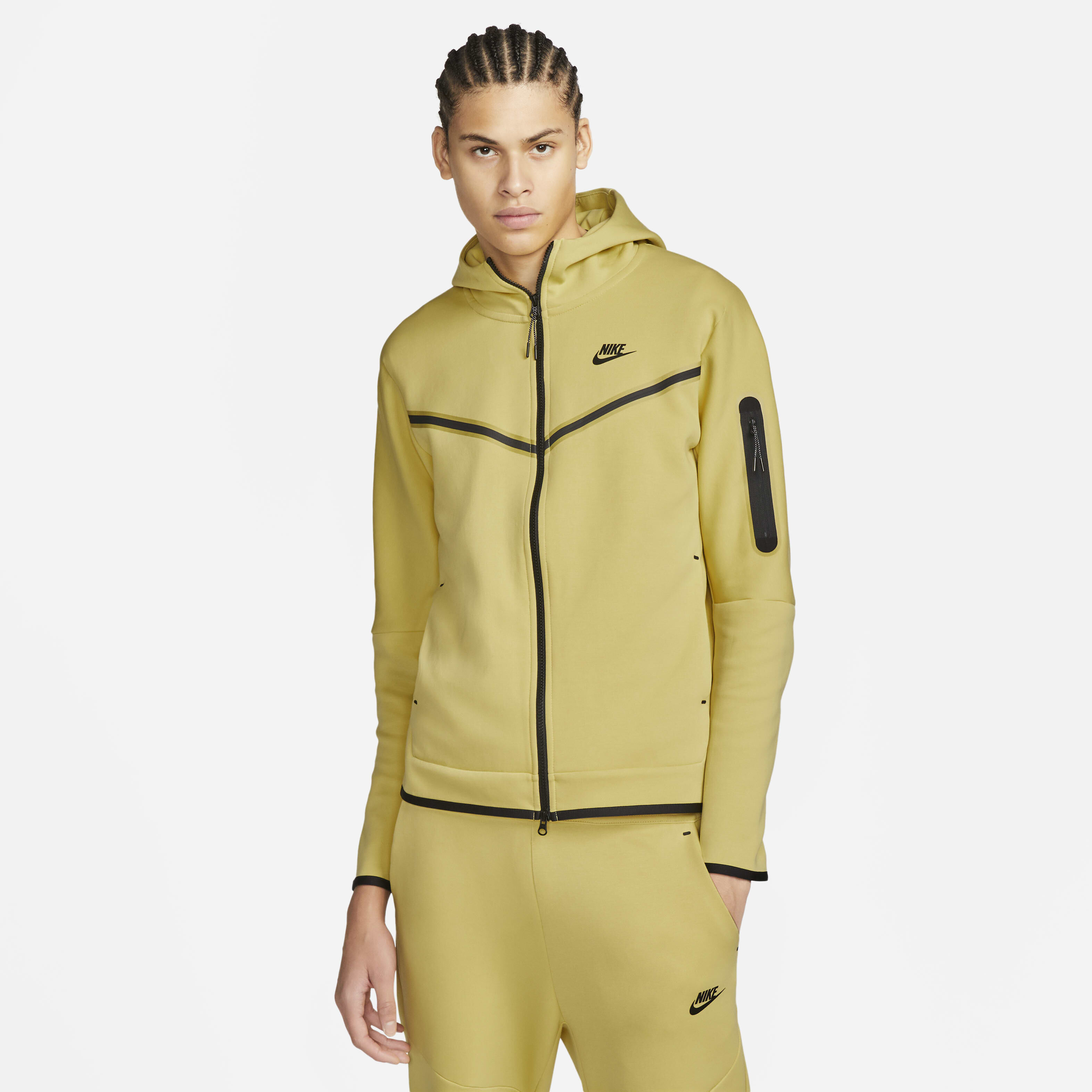 Yellow nike tech hoodie hot sale