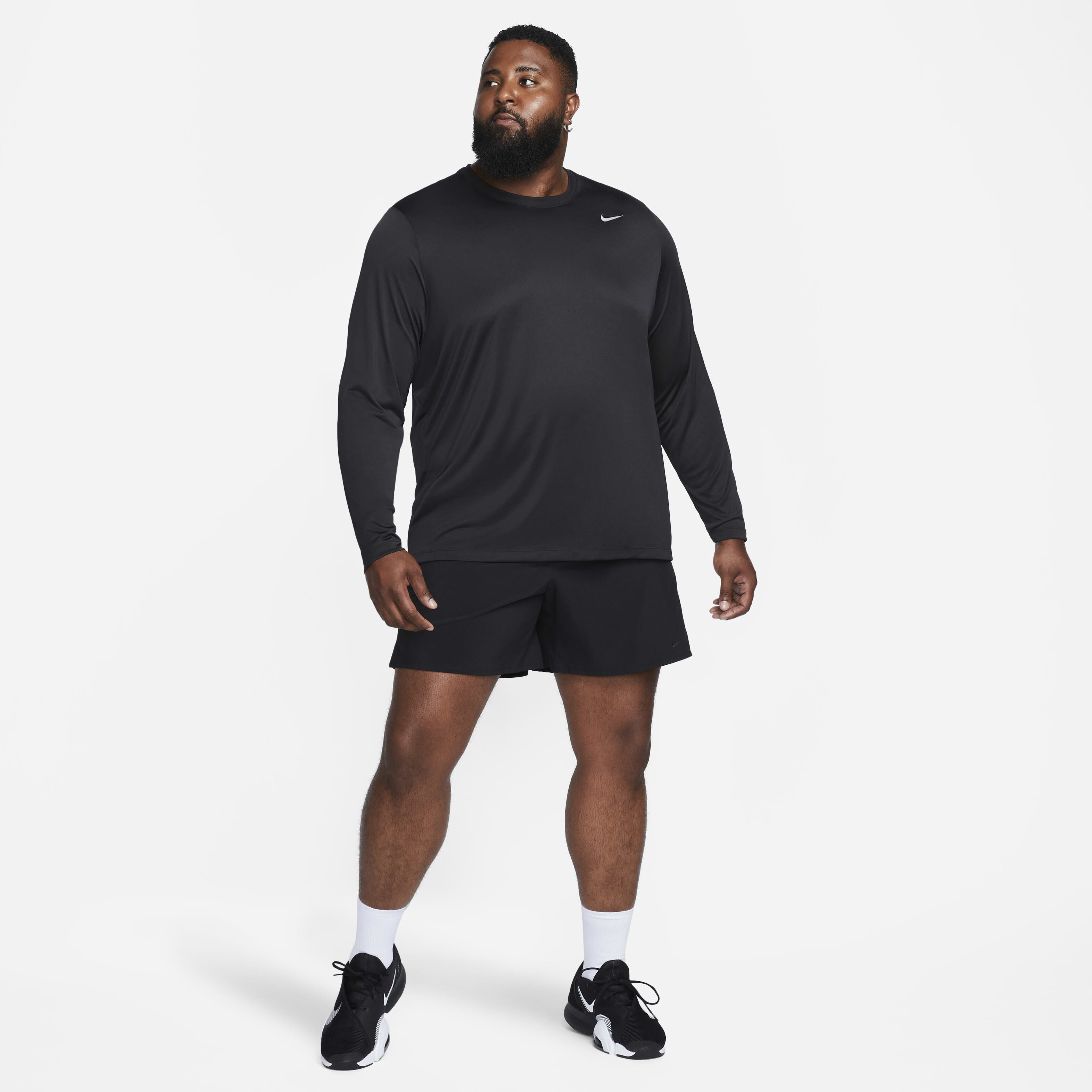 ■Nike■ Dry Fit Legend Long Sleeve Fitness Top M Black Matt Nike Men's Dri-FIT Legend Long Sleeve Fitness Top | Academy