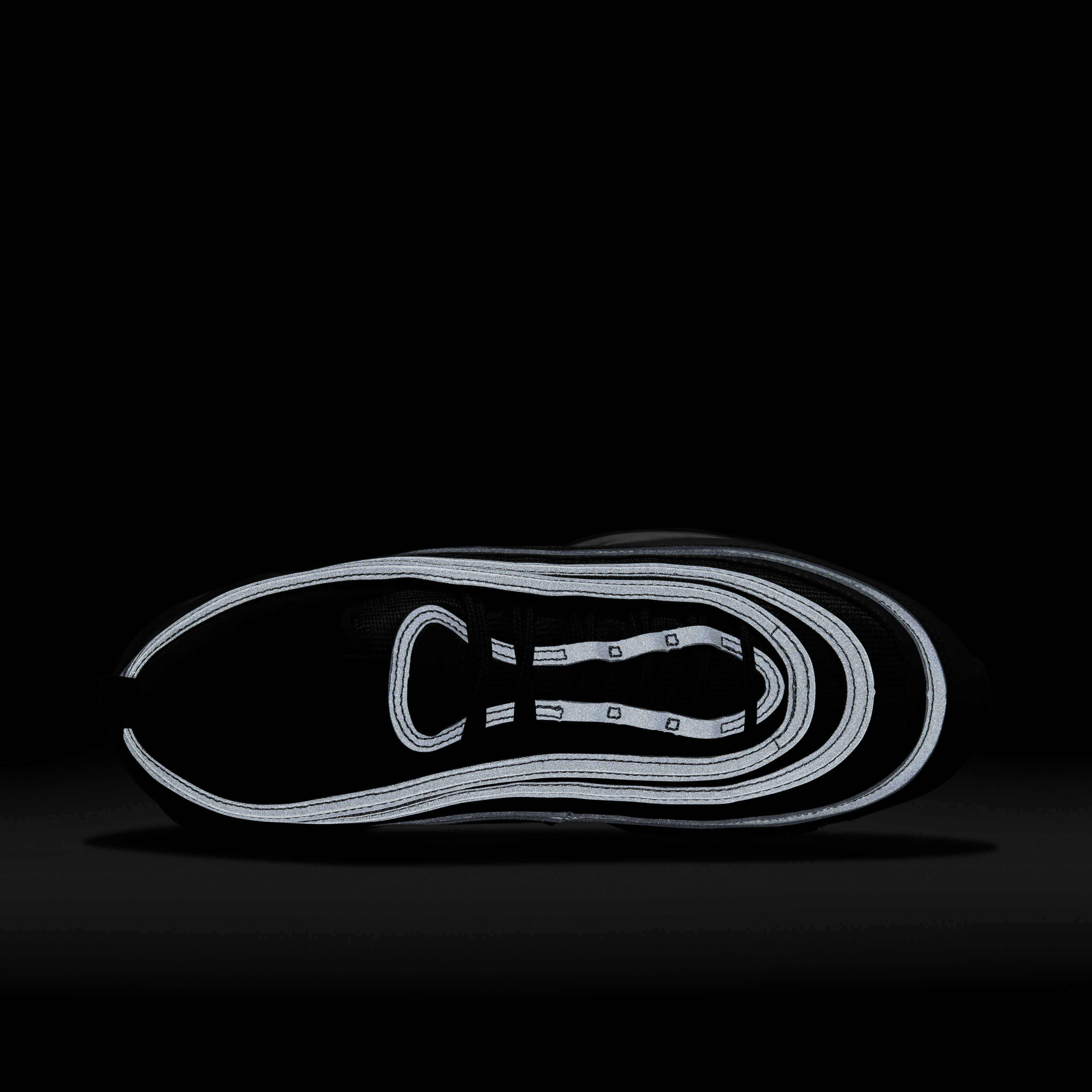 Air max 97 triple all black with white stripe top