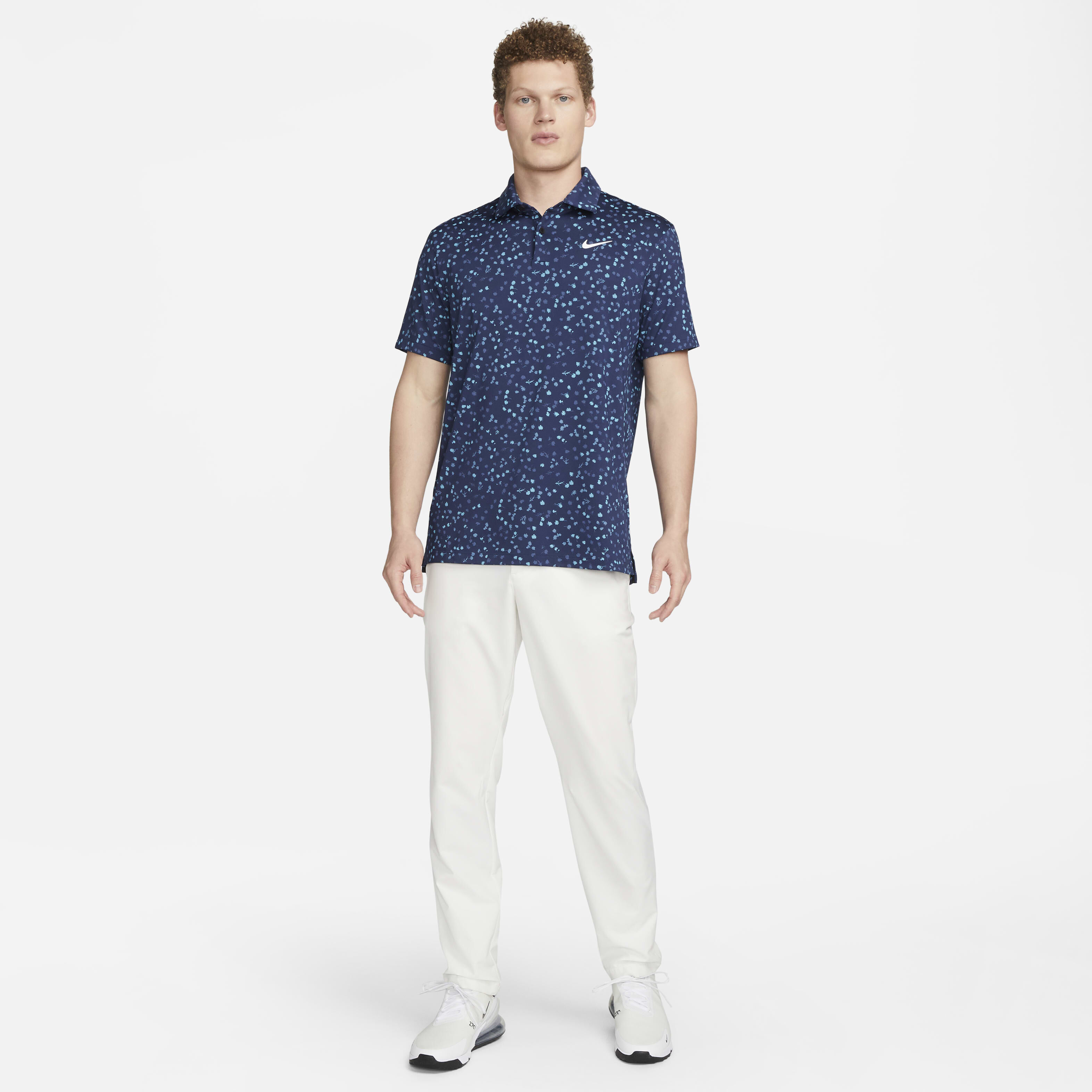 Buy Nike Dri FIT Tour Men s Floral Golf Polo Midnight Navy White Nike Saudi Official