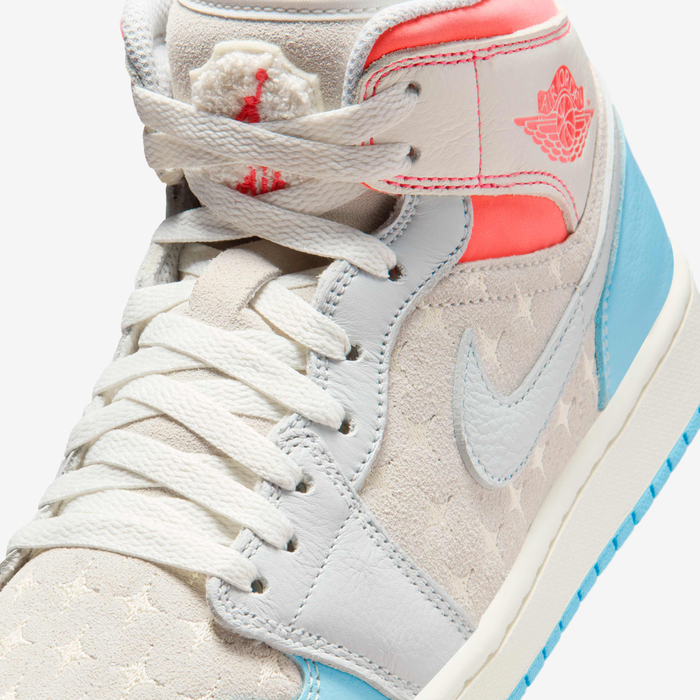 Buy Air Jordan 1 Mid Women's shoes - Sail/Hot Lava/Muslin/Blue Buy Air Jordan 1 Mid Women's shoes - Sail/Hot Lava/Muslin/Blue
