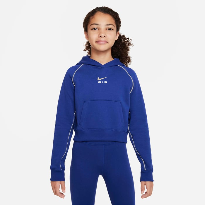 Buy Nike Air Older Kids' (Girls') French Terry Crop Hoodie Deep